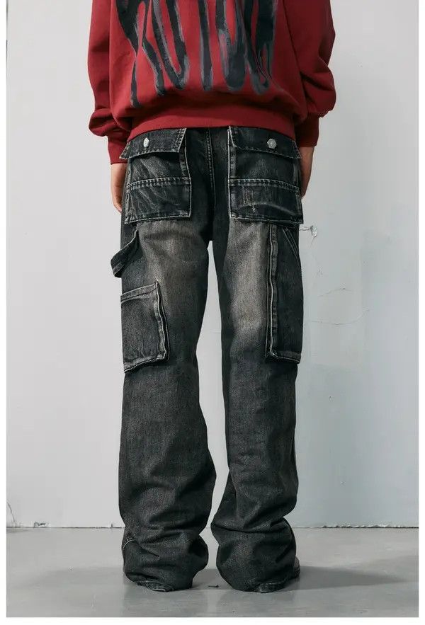 VIBE washed faded damaged hiphop baggy jeans Size US 36 / EU 52 - 5 Thumbnail
