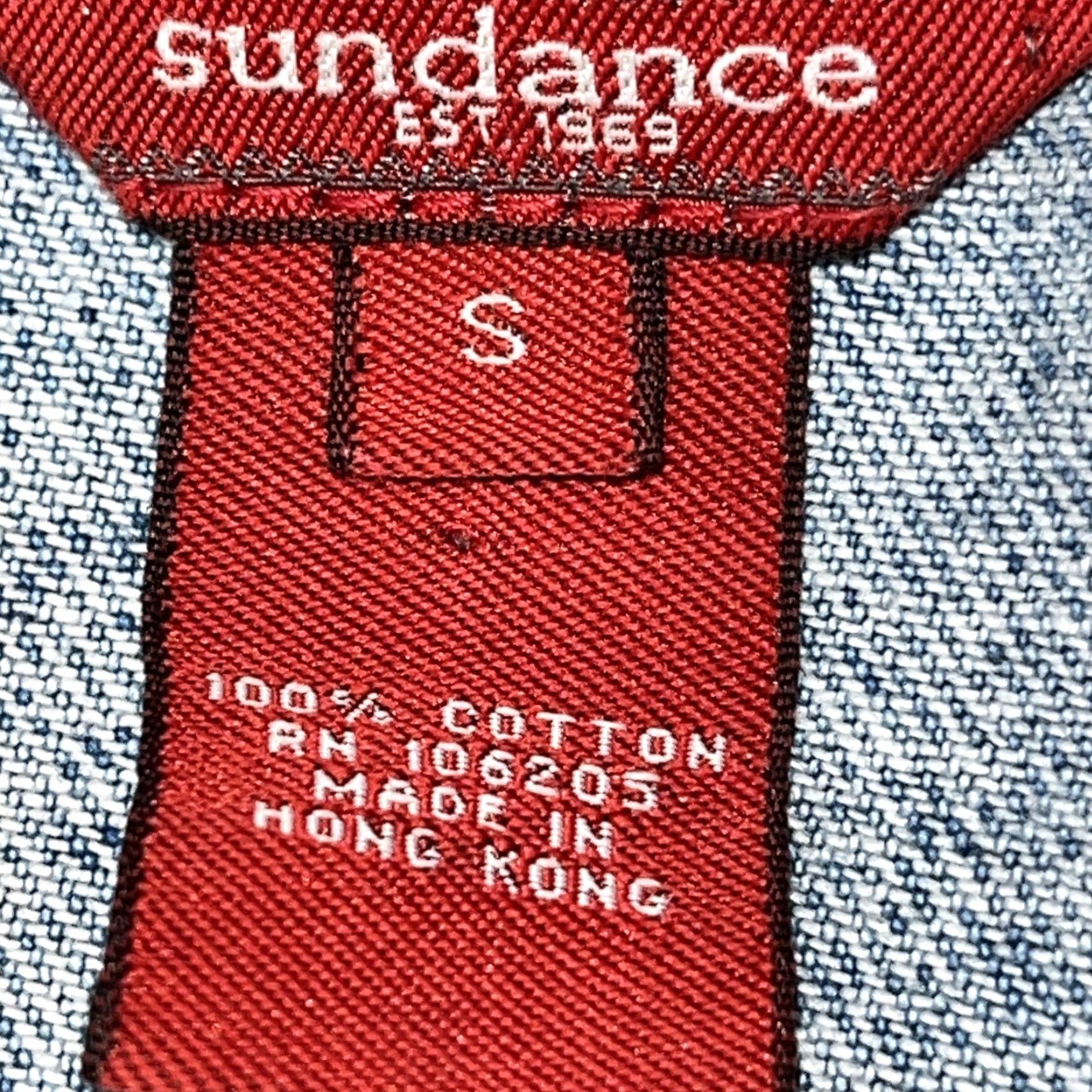 Vintage Sundance Denim Jacket Women Blue Cotton Cropped Button Up Jeans Small Western Trucker Coat Point Collar Regular Fit Vintage No Size 28" / US 6 / IT 42 - 2 Thumbnail