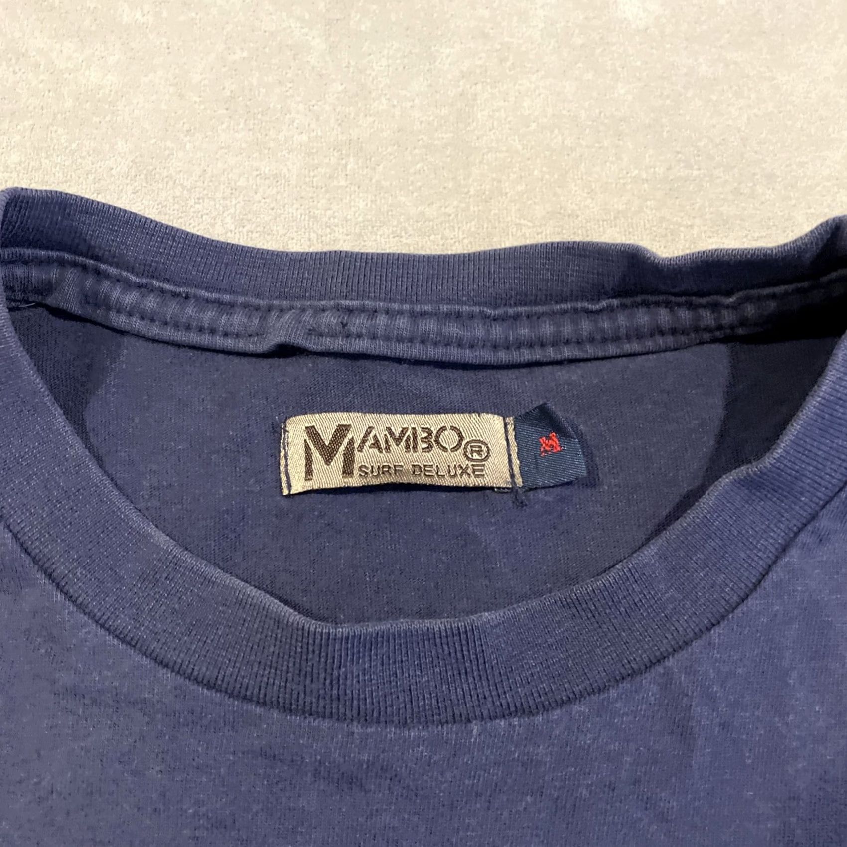Mambo VINTAGE Mambo Surf Deluxe Big Logo T Shirt Men's M Medium Black Knit Cotton Jersey Crew Neck Short Sleeve Logo 80s 90s Art Surf de luxe Mens Size US M / EU 48-50 / 2 - 3 Thumbnail