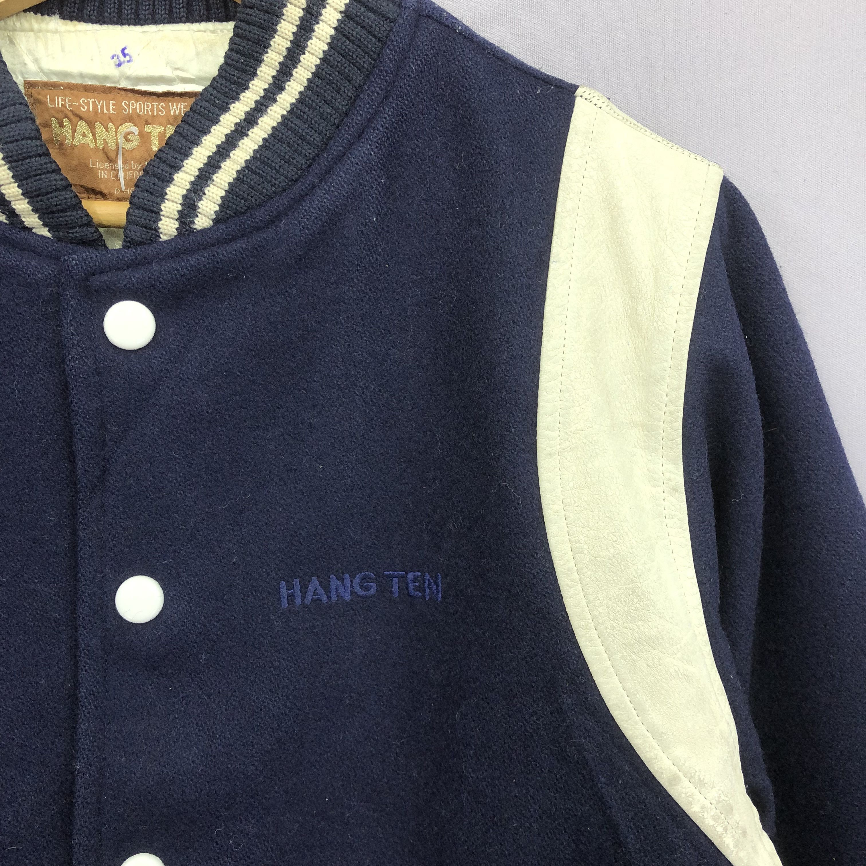 Vintage Vintage 70s Hangten Varsity Leather Wool Jackets Size M / US 6-8 / IT 42-44 - 4 Thumbnail