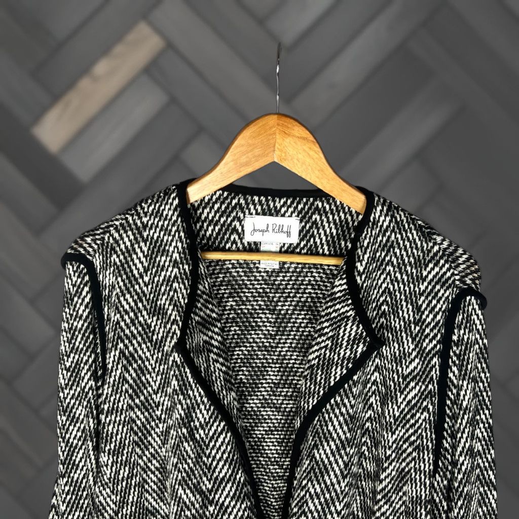 Joseph Ribkoff Joseph Ribkoff Herringbone Jacket White Retro Style Size 14 Womens Jacket Size XL / US 12-14 / IT 48-50 - 1 Thumbnail