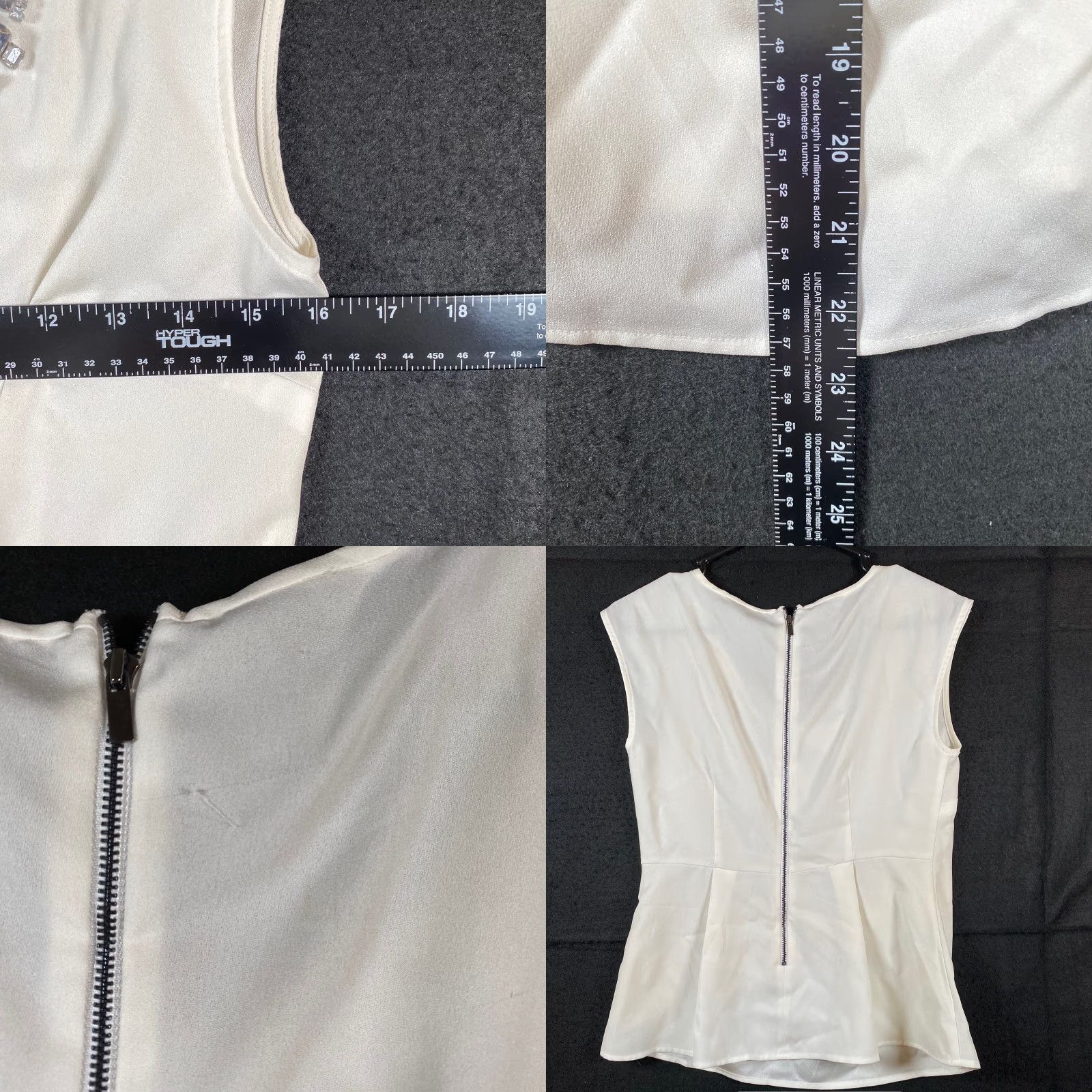 Ann Taylor Ann Taylor Womens Blouse Beige Sleeveless Scoop Neck Jeweled Collar Rhinestone Satin Pullover Regular M Women Casual Workwear 30 Day Returns Size M / US 6-8 / IT 42-44 - 8 Thumbnail
