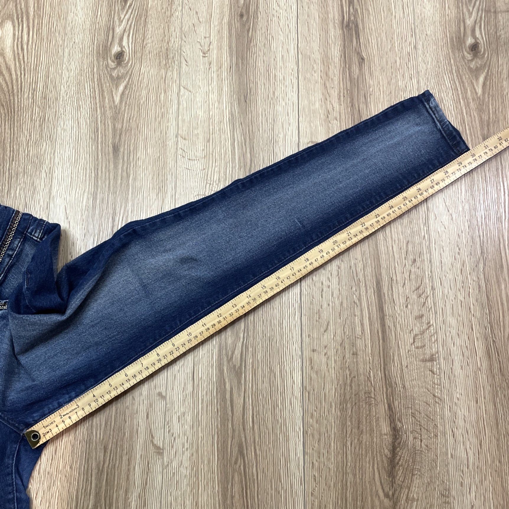 Denime L'Square Womens Jeans 15 Blue Denim Slim Straight Leg Distressed 5-Pocket Size 36" / US 14 / IT 50 - 6 Thumbnail