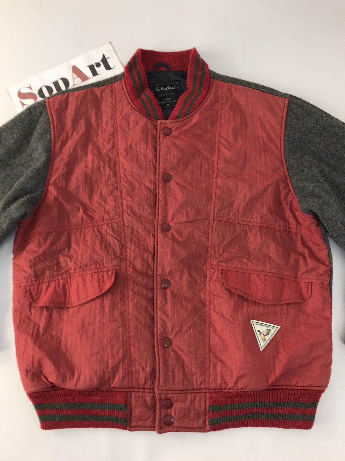 Japanese Brand Vtg Varsity Jacket Troy Bros Two Tones Colour Snap Button Size US M / EU 48-50 / 2 - 3 Thumbnail