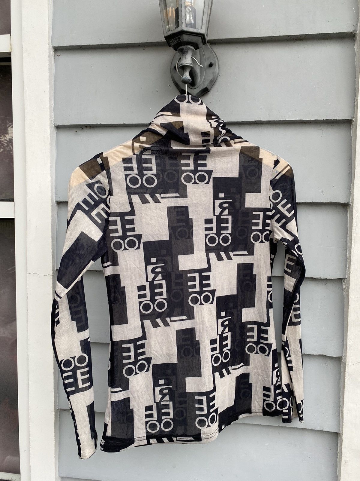 Vintage H&D Letter Block Tranparant Sheer Mesh High Neckline Size M / US 6-8 / IT 42-44 - 10 Thumbnail