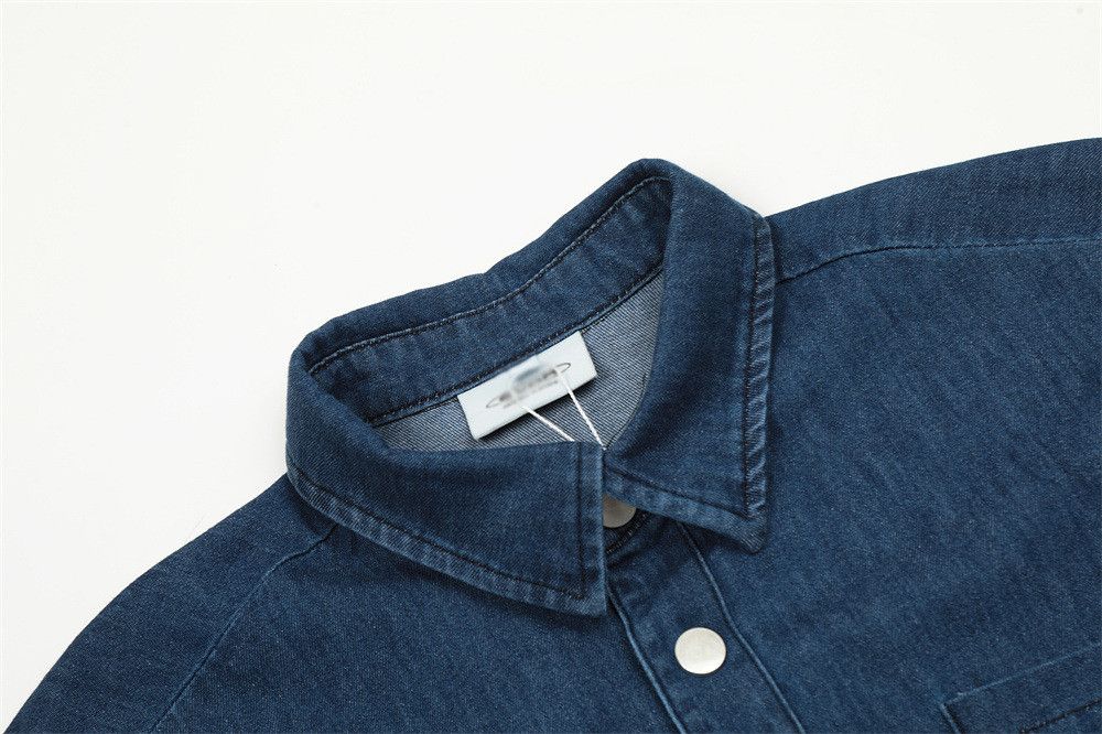 Japanese Brand × Vintage Men's loose casual lapel denim cargo shirt y2k Size US M / EU 48-50 / 2 - 3 Thumbnail