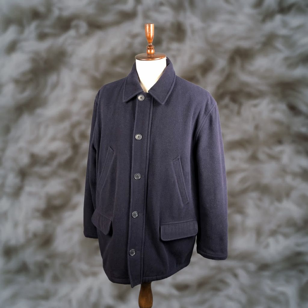 Ralph Lauren Ralph Lauren Coat Mens XL Dark Blue Wool Blend Overcoat Solid Two-Way Zipper Button Zip Lined Pocketed Mid-Length Casual Jacket/Coat Size US XL / EU 56 / 4 - 1 Thumbnail