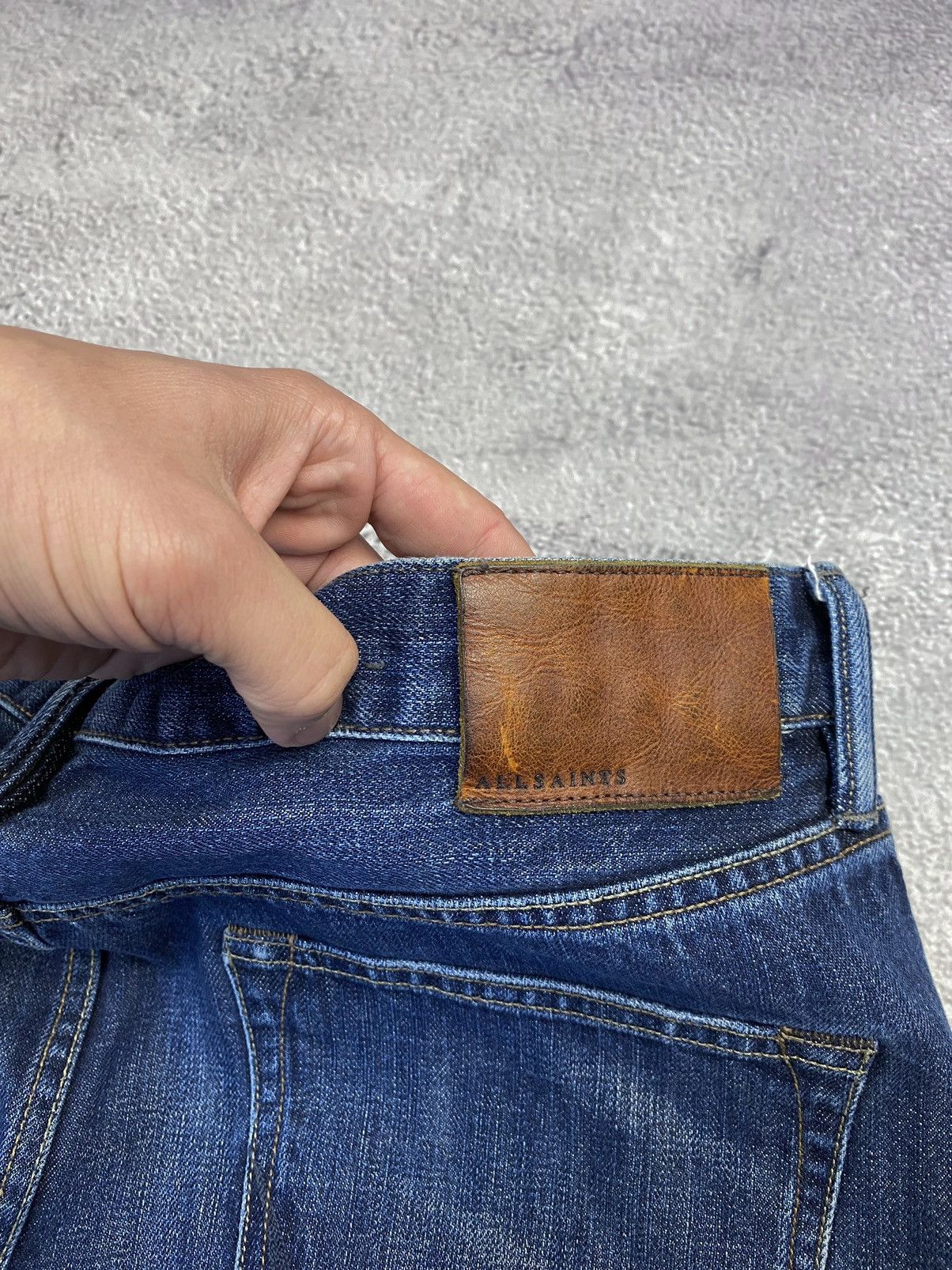 Allsaints AllSaints Kanaba Pistol Fit Blue Distressed Jeans Size US 30 / EU 46 - 14 Thumbnail