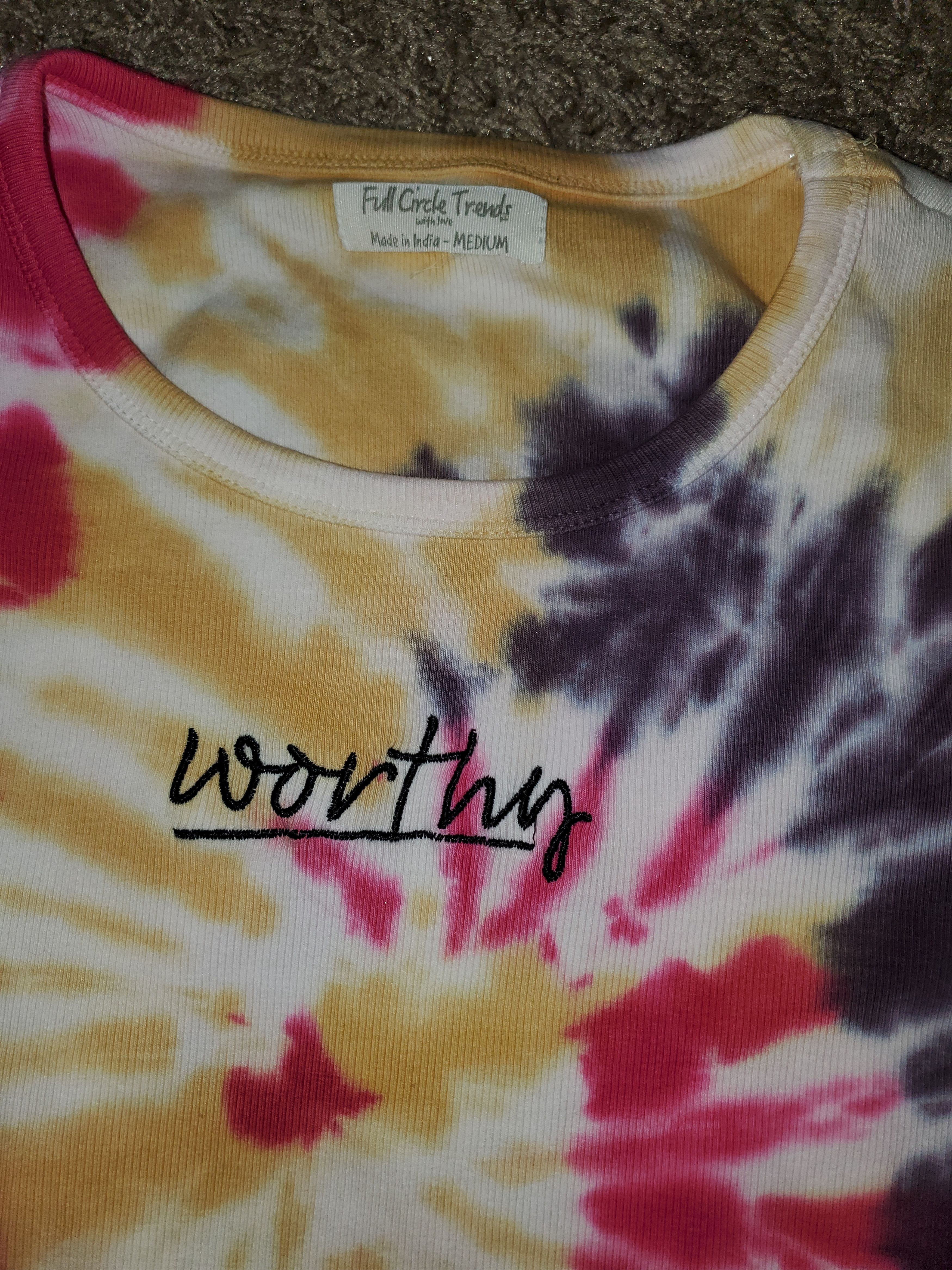 Full Circle *NWT* Cropped Tie-Dye Long Sleeve Top (size M) Size M / US 6-8 / IT 42-44 - 3 Thumbnail
