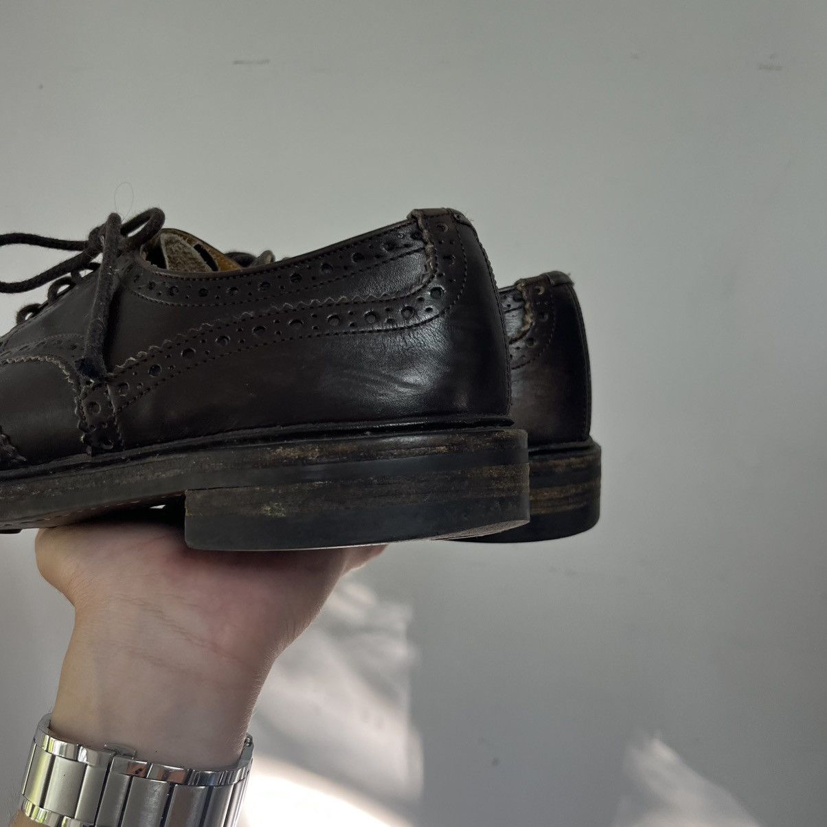 Tricker's Trickers Bourton Brogue Shoes Brown Leather Size US 10.5 / EU 43-44 - 8 Thumbnail