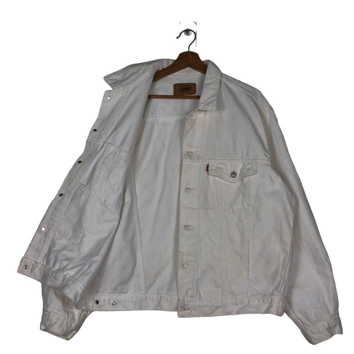 Levi's Vintage Trucker Denim Biker Jacket Levi’s White Rare Colour Size US L / EU 52-54 / 3 - 10 Thumbnail