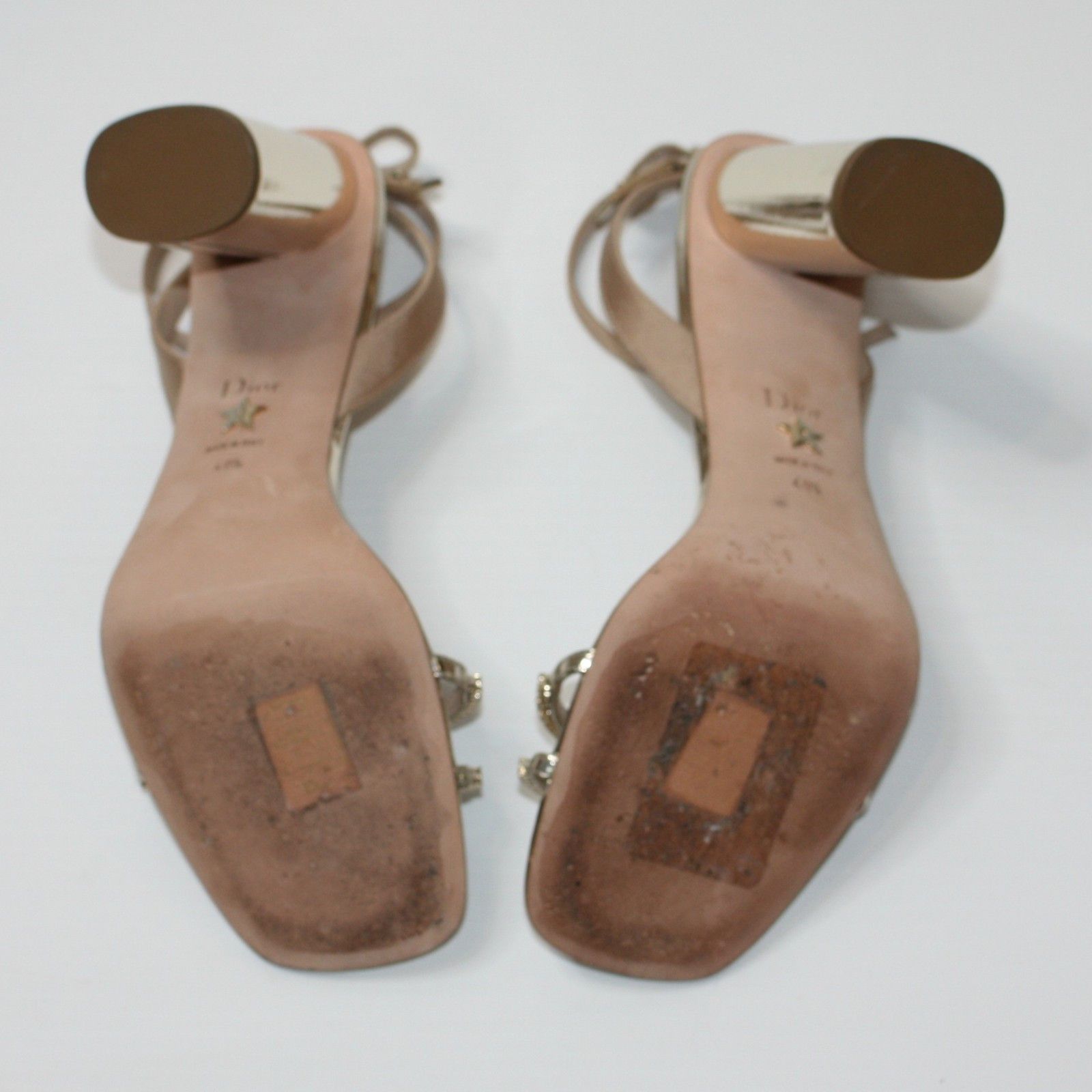 Dior Gold with Crystal Embellishments Sandals US 10.5 $1380 Size US 10.5 / IT 40.5 - 6 Thumbnail