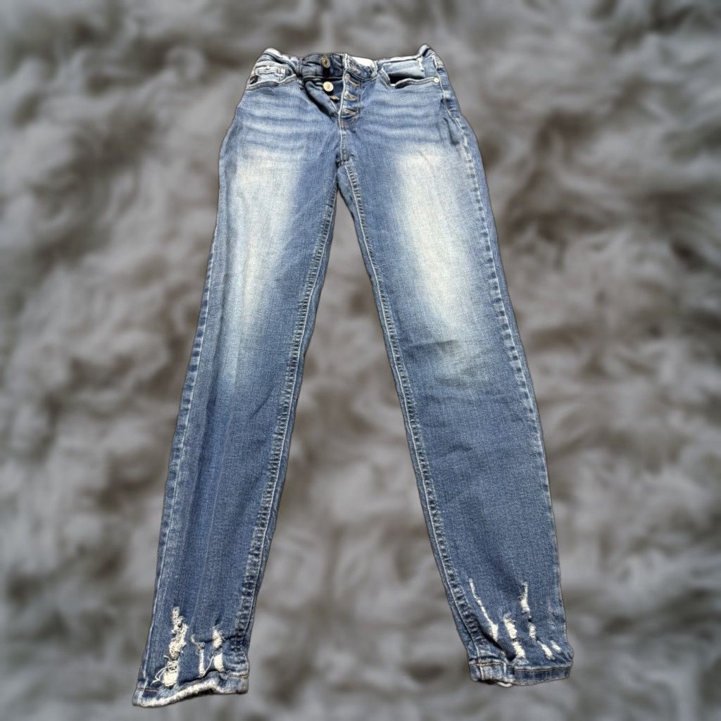 Vintage Kancan Skinny Jeans Size 26 Blue Denim Button Fly Stretch Regular Women’s Pants 5-Pocket Size 26" / US 2 / IT 38 - 1 Thumbnail