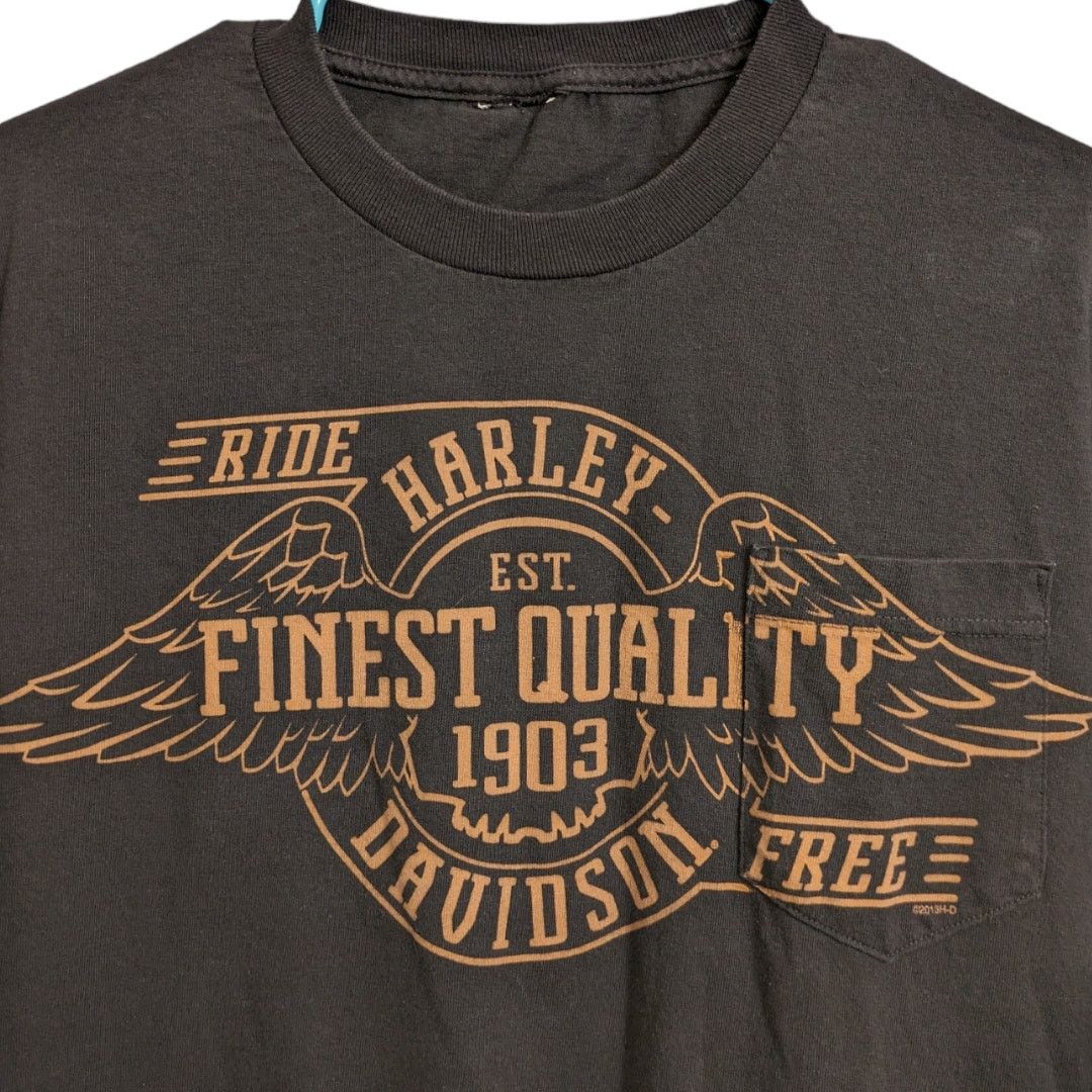 Harley Davidson Harley Davidson Motorcycles Ride Free Pocket T-Shirt Men's L Size US L / EU 52-54 / 3 - 6 Thumbnail