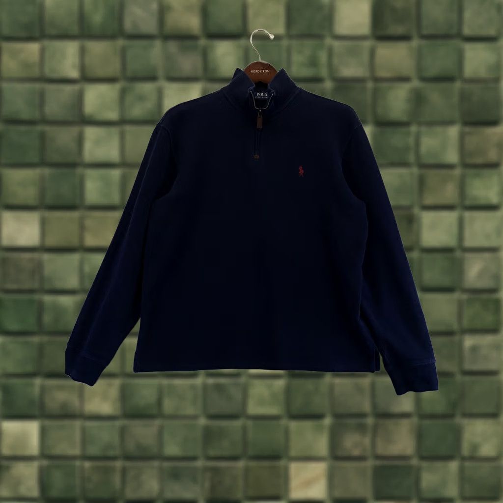 Polo Ralph Lauren Polo Ralph Lauren Mens Cotton Blue 1/4 Zip Knit Pullover Sweater M-6625 Size US M / EU 48-50 / 2 - 1 Thumbnail