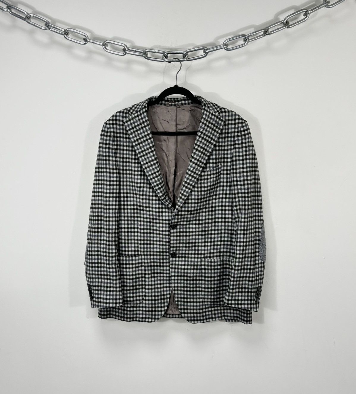 Boggi Boggi Milano Checkered 2-Buttons Wool Silk Blazer Jacket Size 40R - 1 Thumbnail