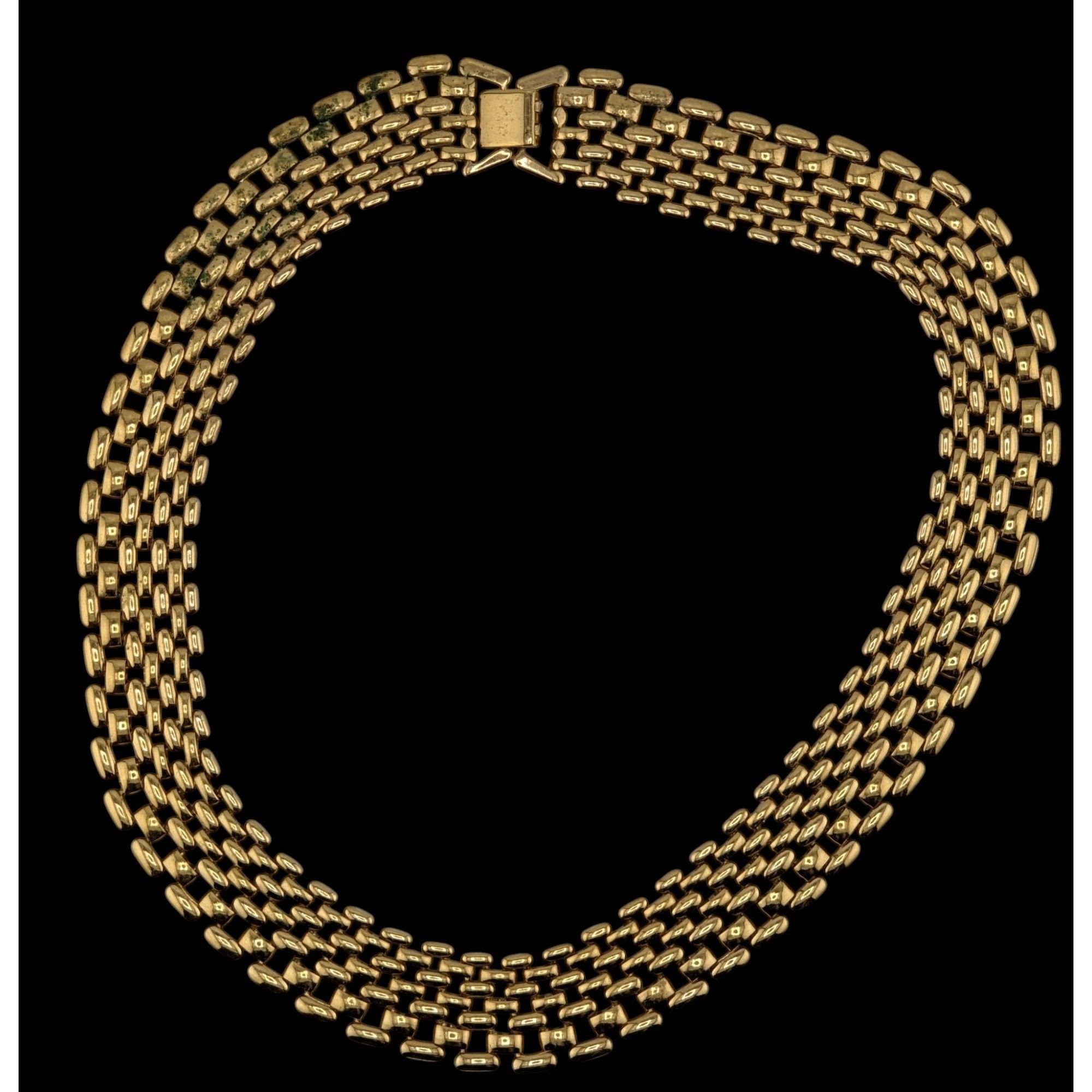 Other Vintage Elegant Panther Link Gold-Tone Choker Necklace With Size ONE SIZE - 3 Thumbnail