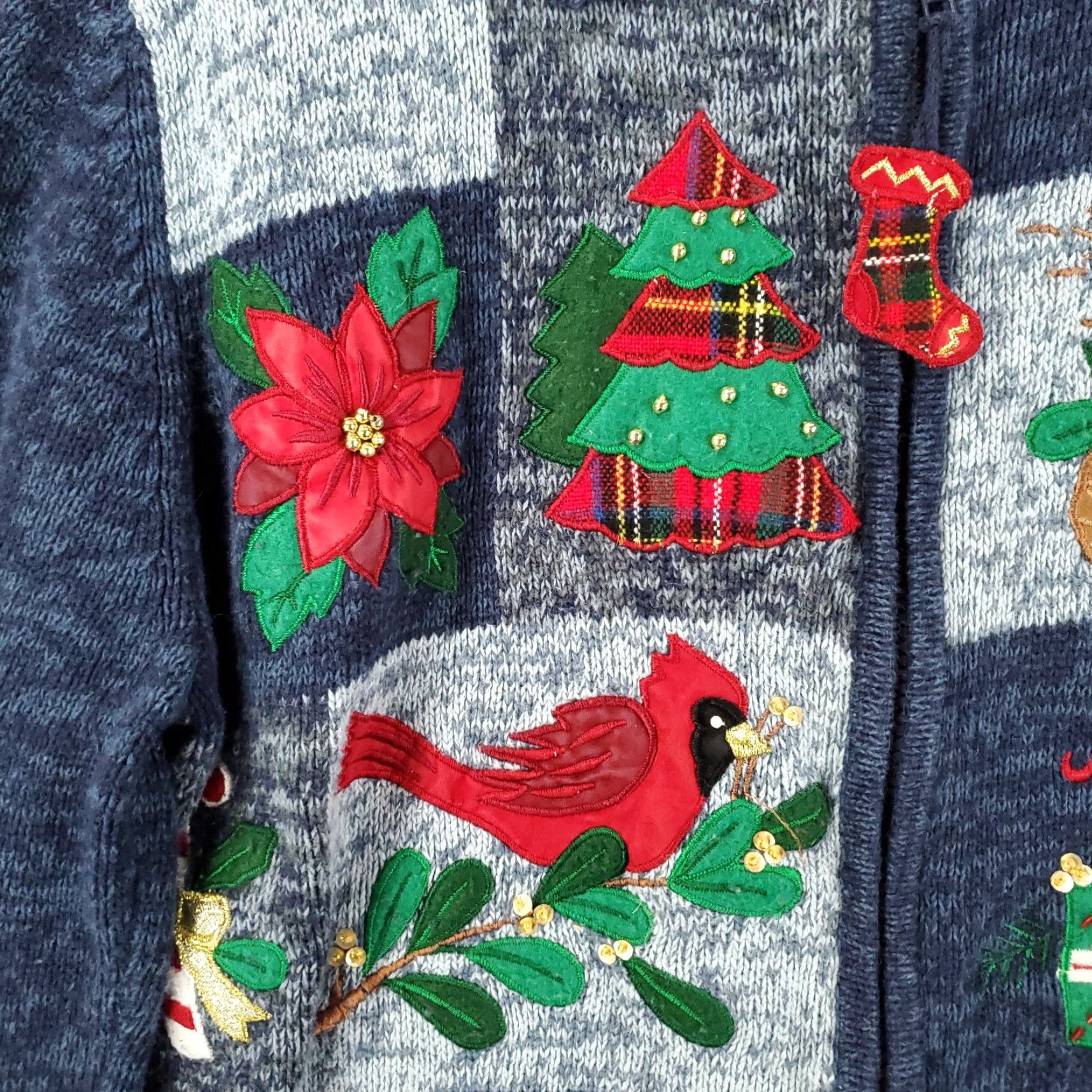 Vintage Tiara International Cardigan WOMENS XL Chirstmas Full Zip Holiday Sweater Size XL / US 12-14 / IT 48-50 - 6 Thumbnail