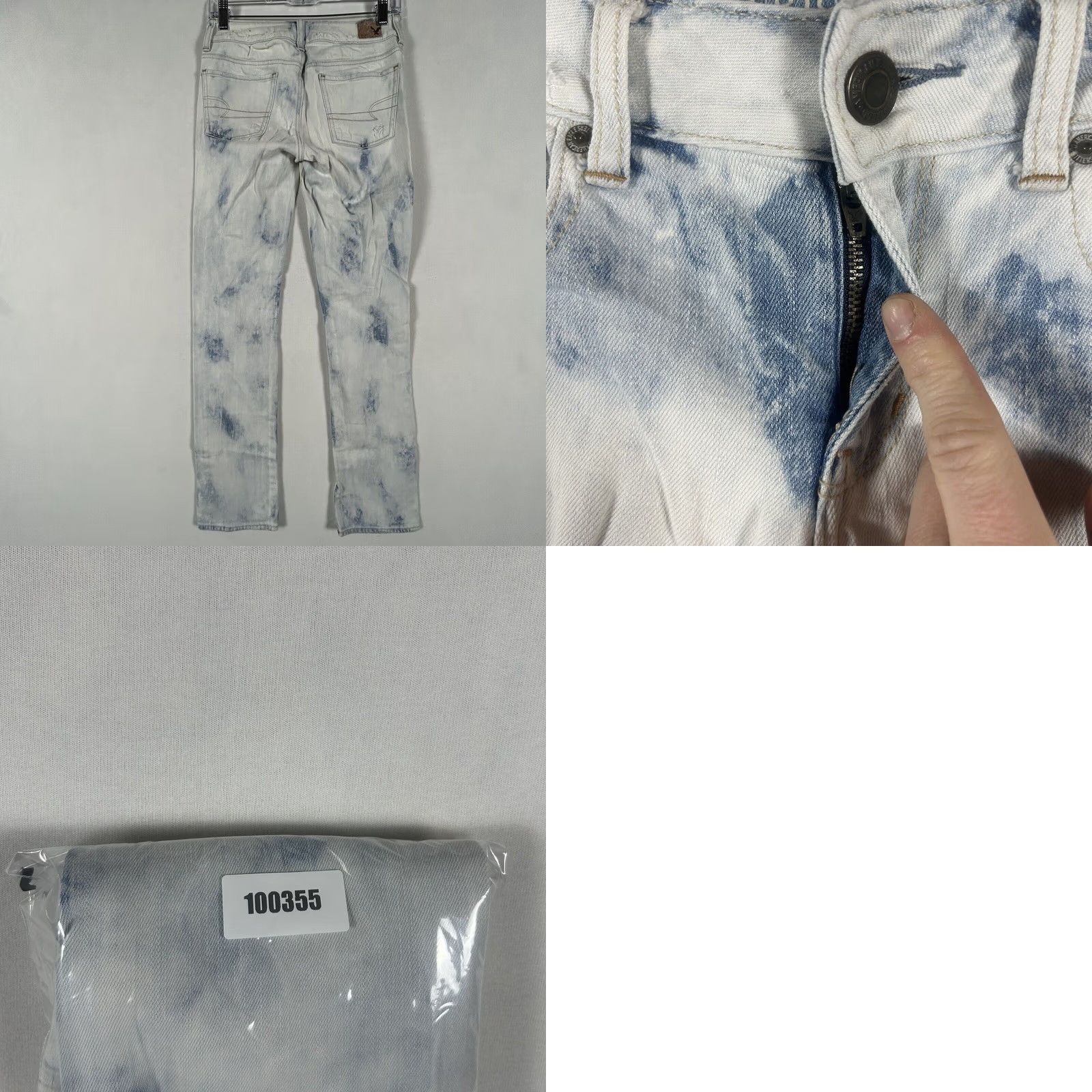 American Eagle Outfitters VINTAGE American Eagle Jeans Straight Regular Distressed Denim 0 Womens Jeans Stretch Blue 90s Size 25" / US 0 / IT 36 - 8 Thumbnail