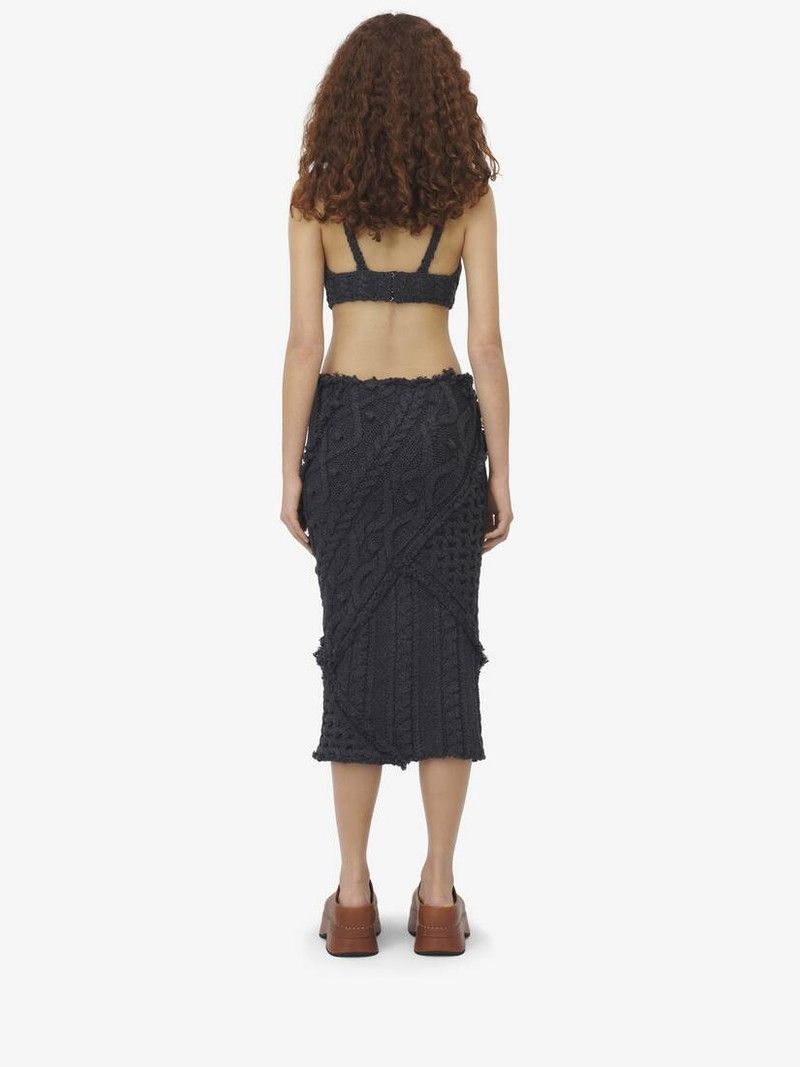 Alexander McQueen o1srvl11e0326 Size: S / Cable Knit Bra in Black Size ONE SIZE - 4 Thumbnail