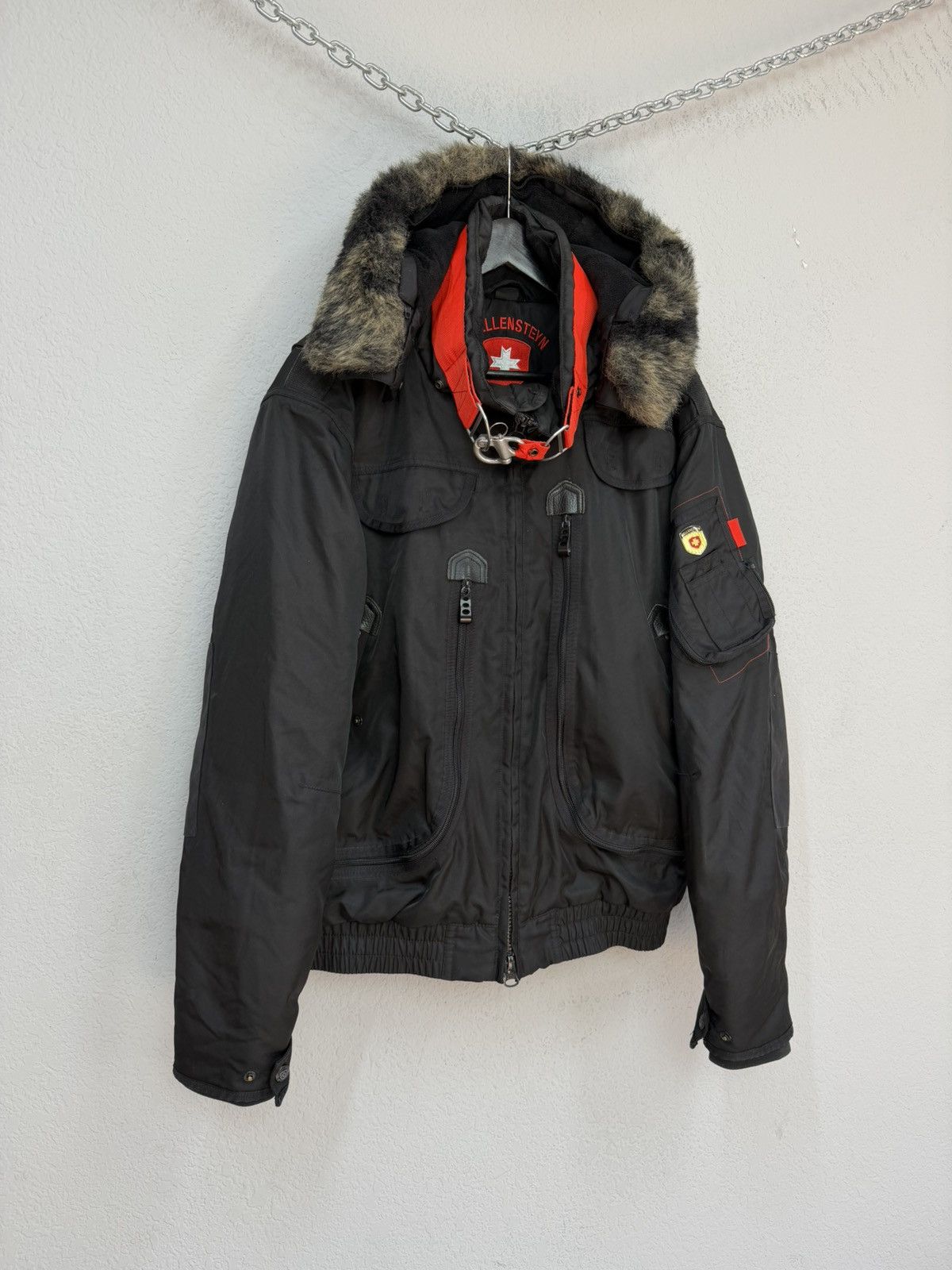 If Six Was Nine Vintage Rick Owens Vibe Black Bomber Jacket Faux Fur Collar Size US L / EU 52-54 / 3 - 8 Thumbnail