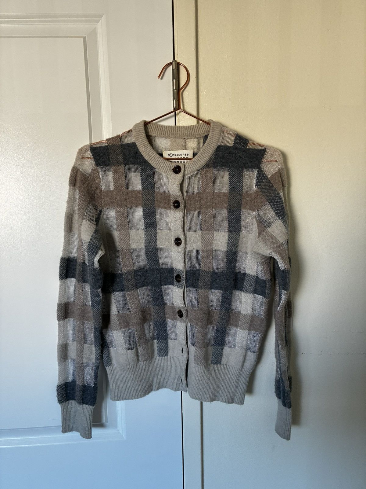 Maison Margiela Maison Margiela Check Pattern Multi Color Cardigan M. Size US M / EU 48-50 / 2 - 1 Thumbnail