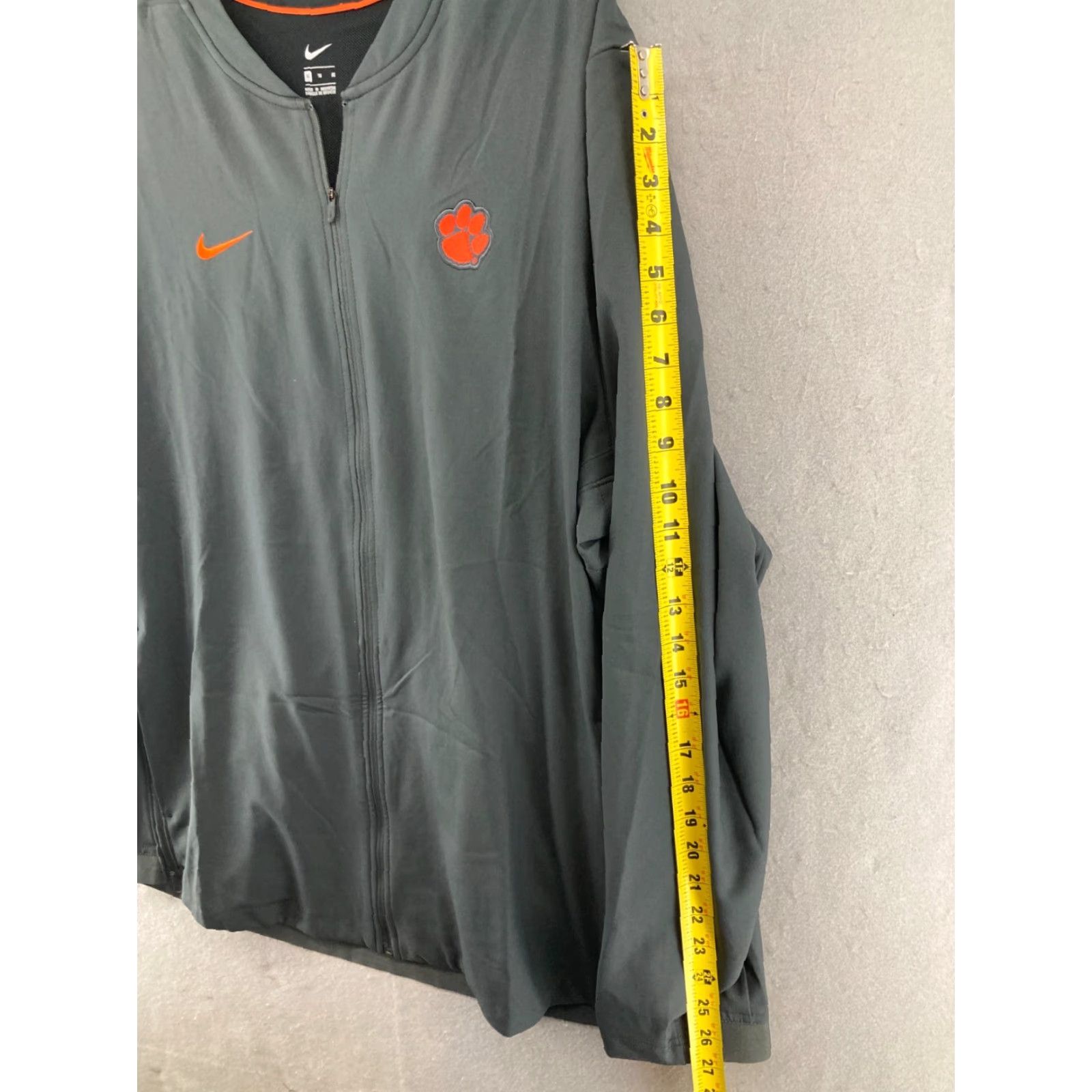 Nike Nike Mens Jacket XL Gray Clemson Swoosh Paw Patch Athletic Full Zip Size US XL / EU 56 / 4 - 4 Thumbnail