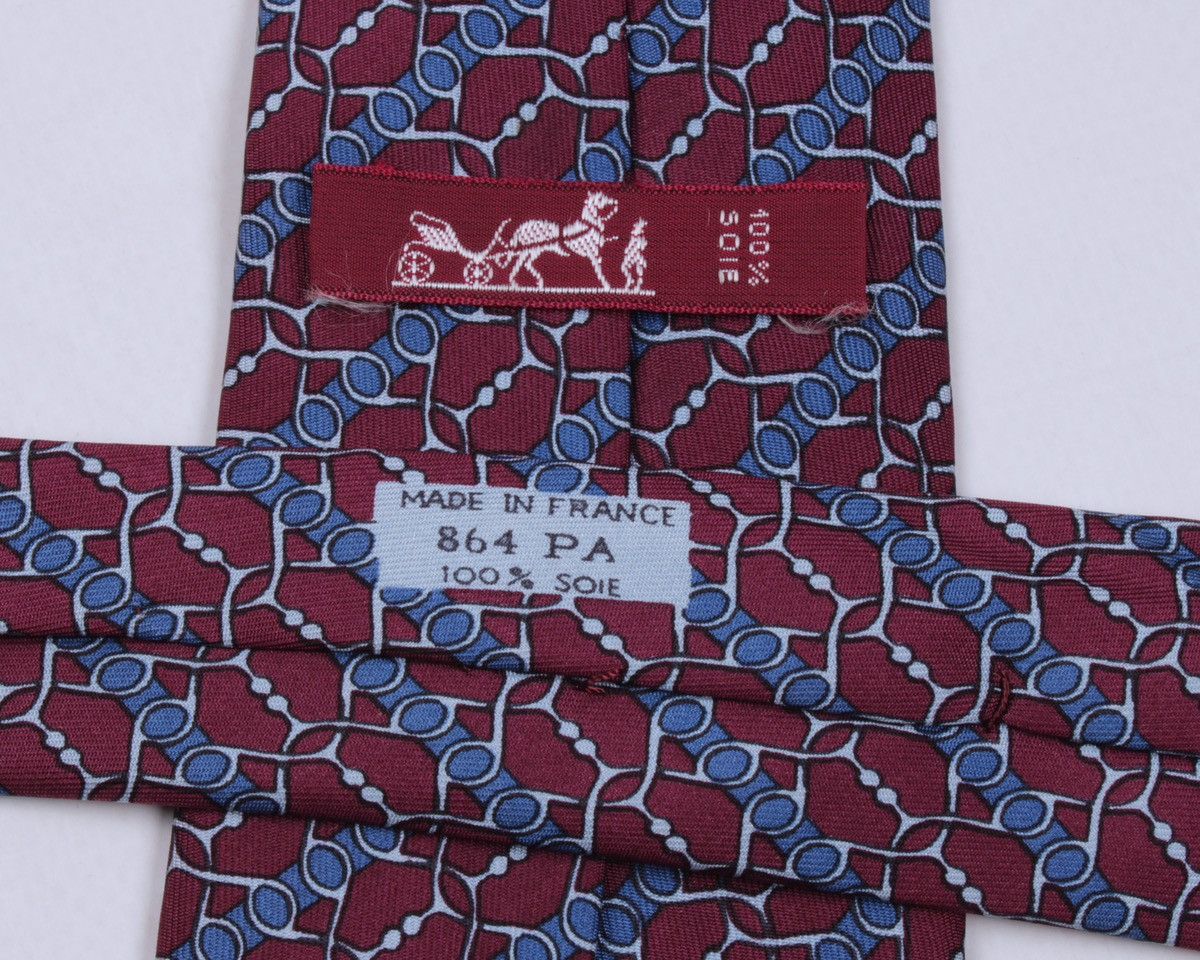 Designer × Hermes HERMES Paris 864 PA Geometric Abstract Silk Tie Size ONE SIZE - 8 Thumbnail