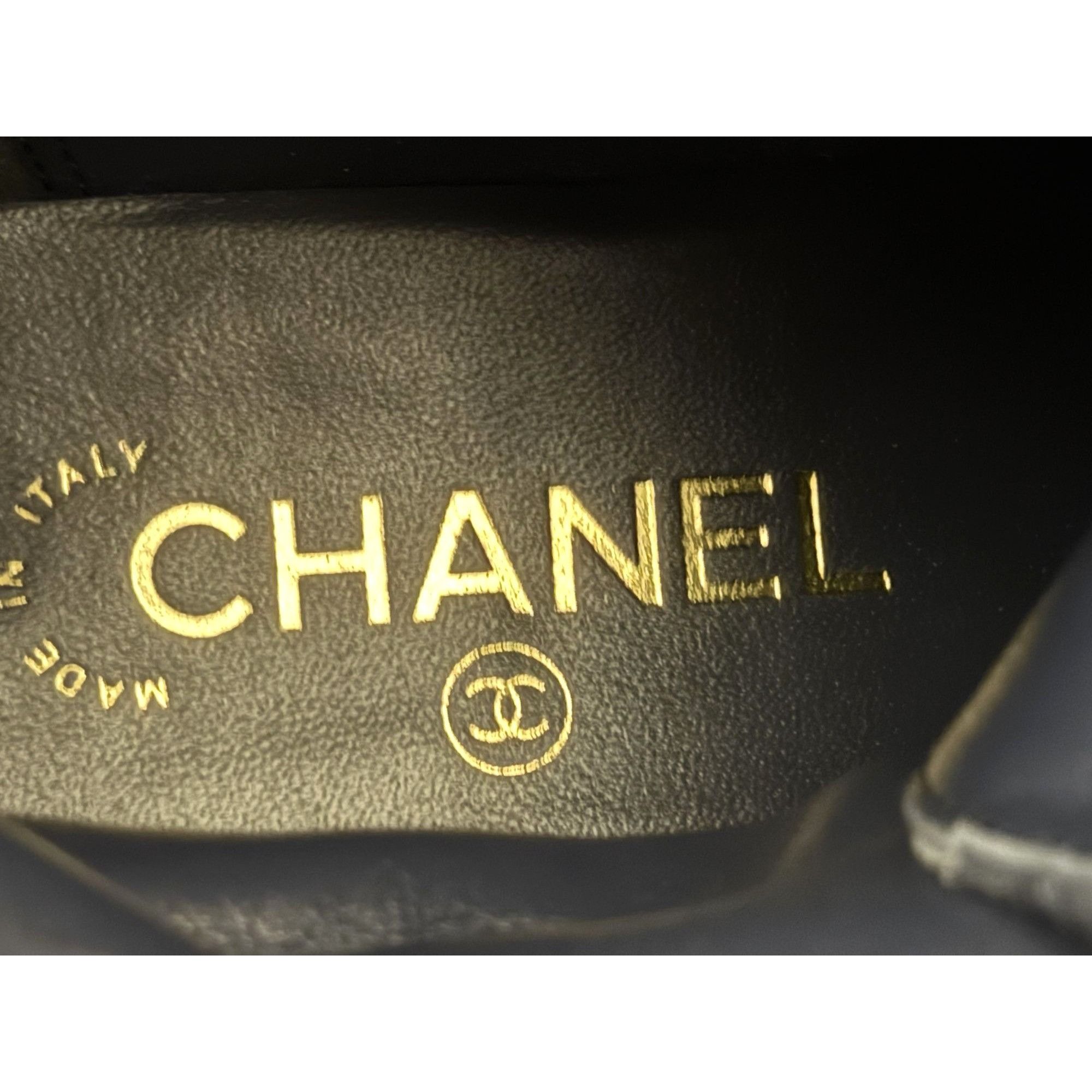Chanel Chanel Womens Blue Denim & Black Patent Leather Combat Boots Size XS / US 0-2 / IT 36-38 - 6 Thumbnail