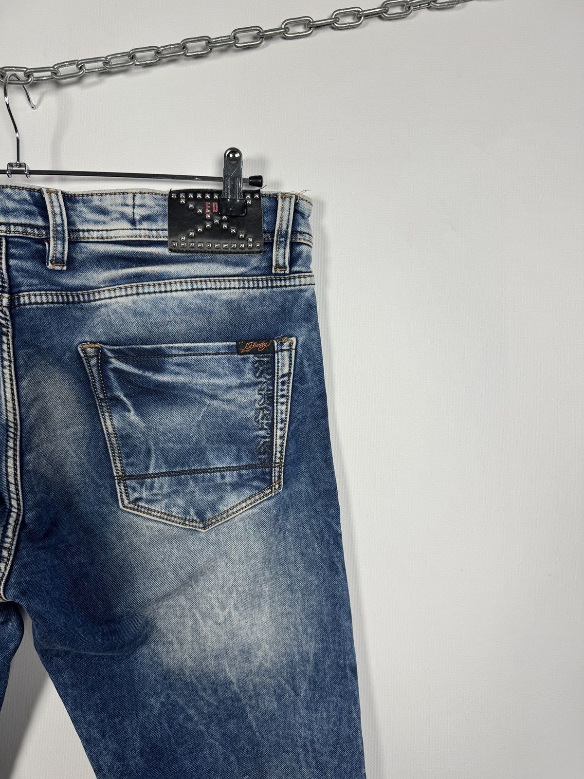Ed Hardy Ed Hardy Blue Faded Jeans Straight Fit Denim Pants Sz 36-38 Size US 36 / EU 52 - 16 Thumbnail