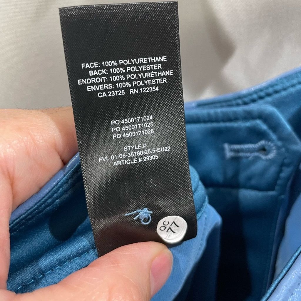 Other Babaton Command Blue Faux Leather Straight Ankle Pants US 6 Size 28" / US 6 / IT 42 - 6 Thumbnail
