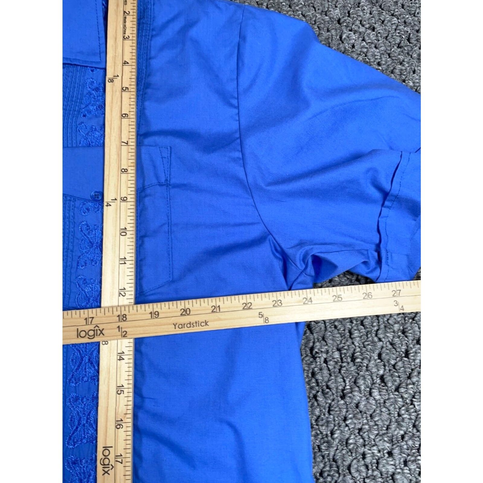 Omega OMEGA Guayabera Pleated Pocket Shirt Adult XL Blue Cotton Blend Cuban Retro Tag Size US XL / EU 56 / 4 - 6 Thumbnail