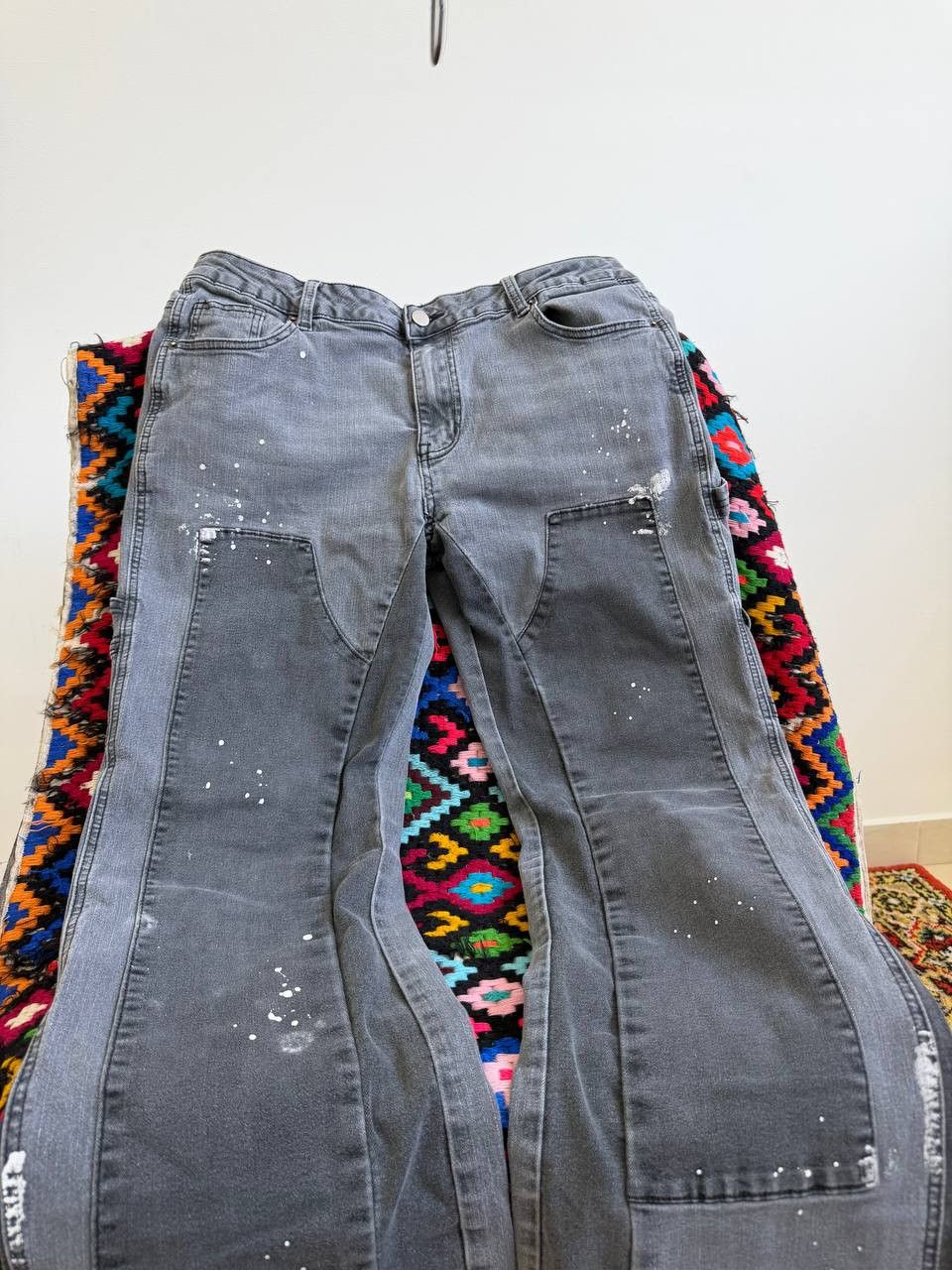 Tornado Mart Rare Japanese flared crazy pattern flared jeans tornado mart Size US 32 / EU 48 - 3 Thumbnail