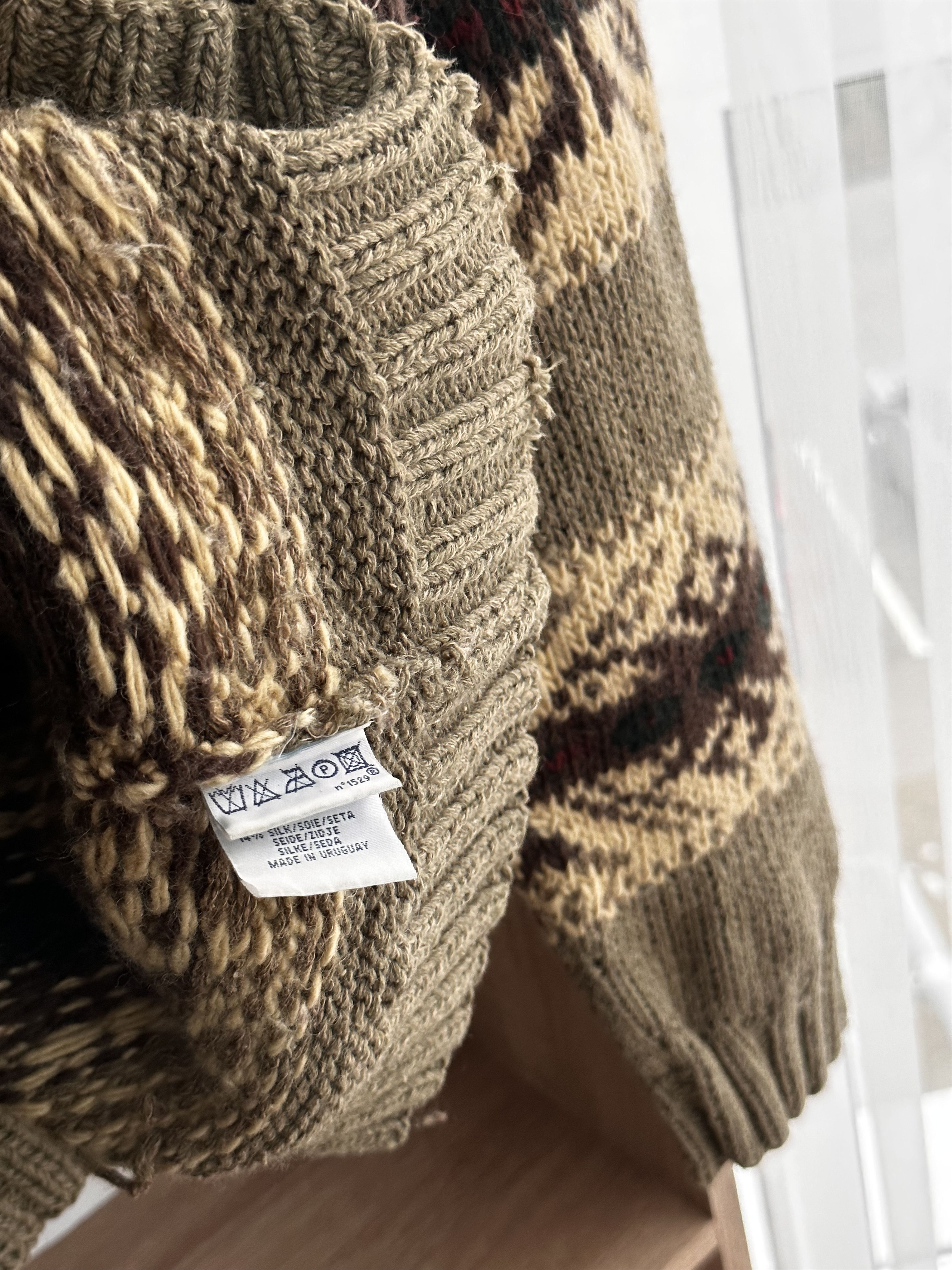 Polo Ralph Lauren Vintage Polo Ralph Lauren RRL Hand Knit Wool Pocket Sweater Size US L / EU 52-54 / 3 - 21 Thumbnail