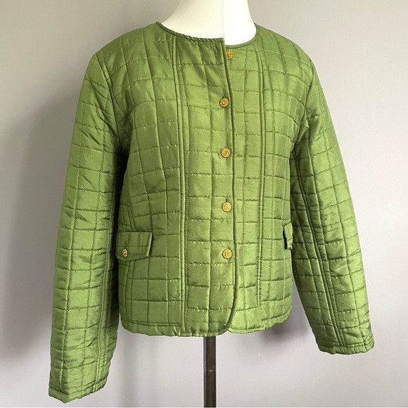 Vintage Vintage Silk Quilted Cropped Light Jacket - Medium Size M / US 6-8 / IT 42-44 - 3 Thumbnail