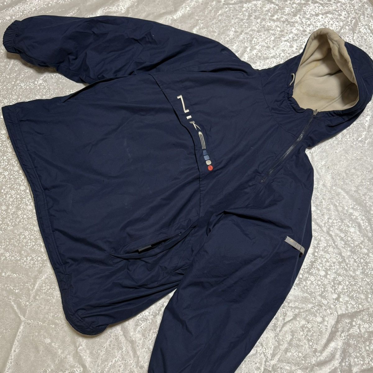90s Nike Reversible Sidewinder Fleece Jacket Brown Blue