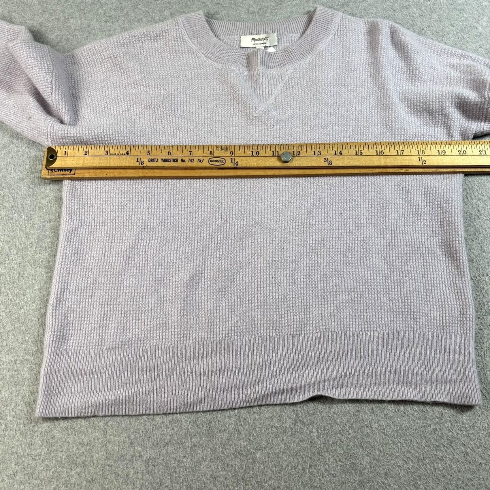 Madewell Madewell Sweater Women M Purple Waffle Knit Cashmere Crew Neck Long Sleeve Solid All Seasons Casual Vintage: No Size M / US 6-8 / IT 42-44 - 7 Thumbnail