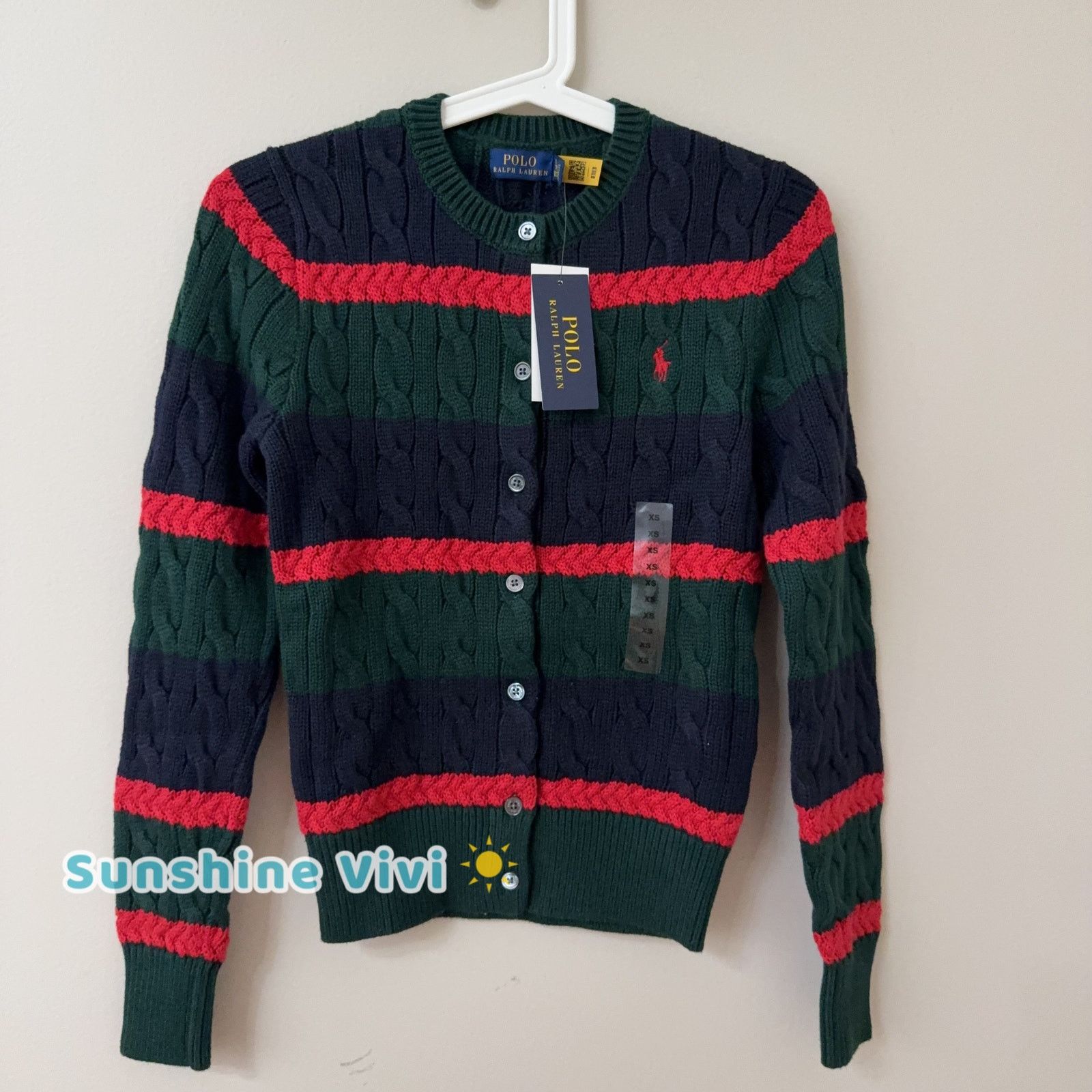 Ralph Lauren NEW Polo Ralph Lauren Women Cable Knit Cardigan Sweater Size XS / US 0-2 / IT 36-38 - 2 Thumbnail
