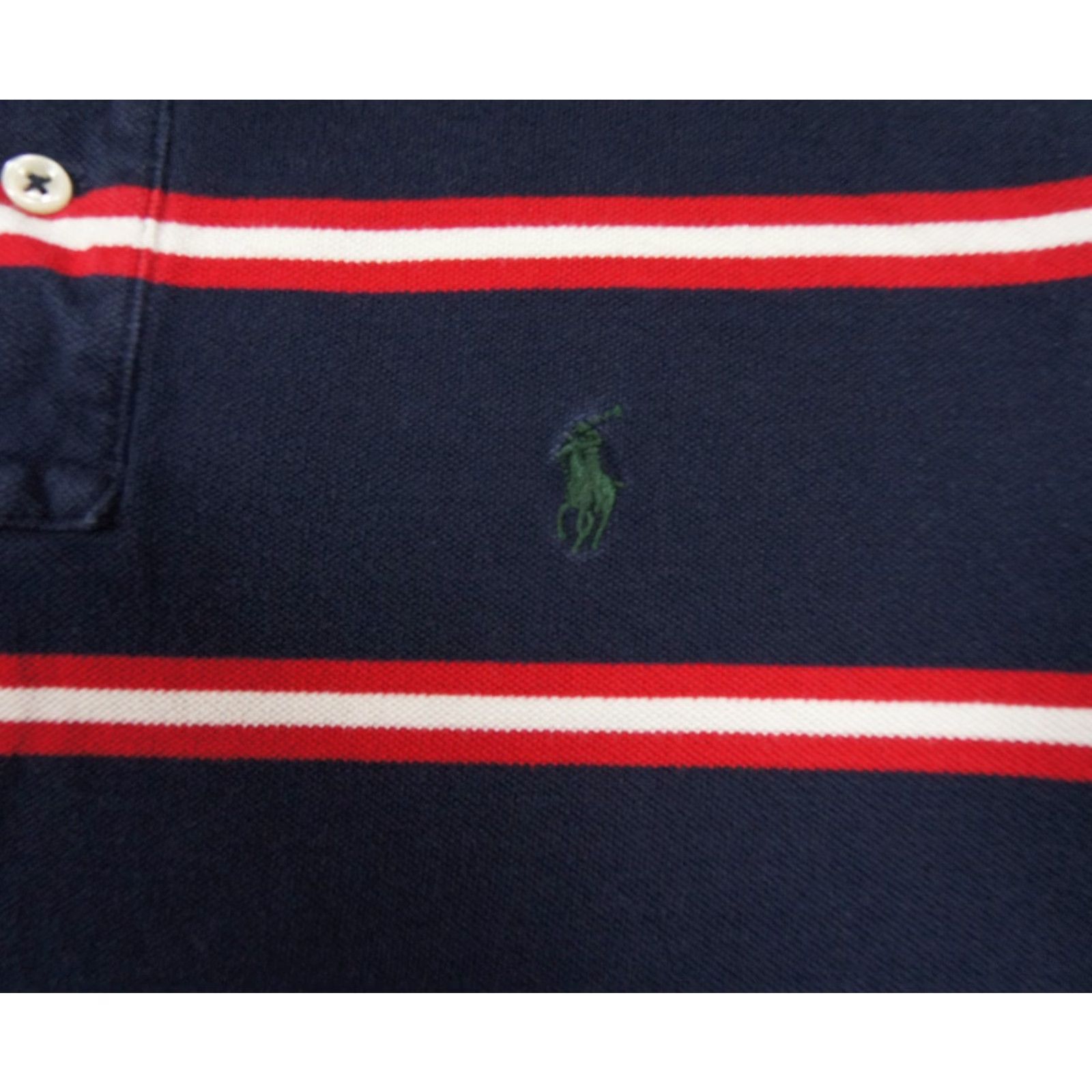 Polo Ralph Lauren Polo Ralph Lauren Striped Polo Shirt Mens Large Blue Short Sleeve Collared Preppy Size US L / EU 52-54 / 3 - 3 Thumbnail