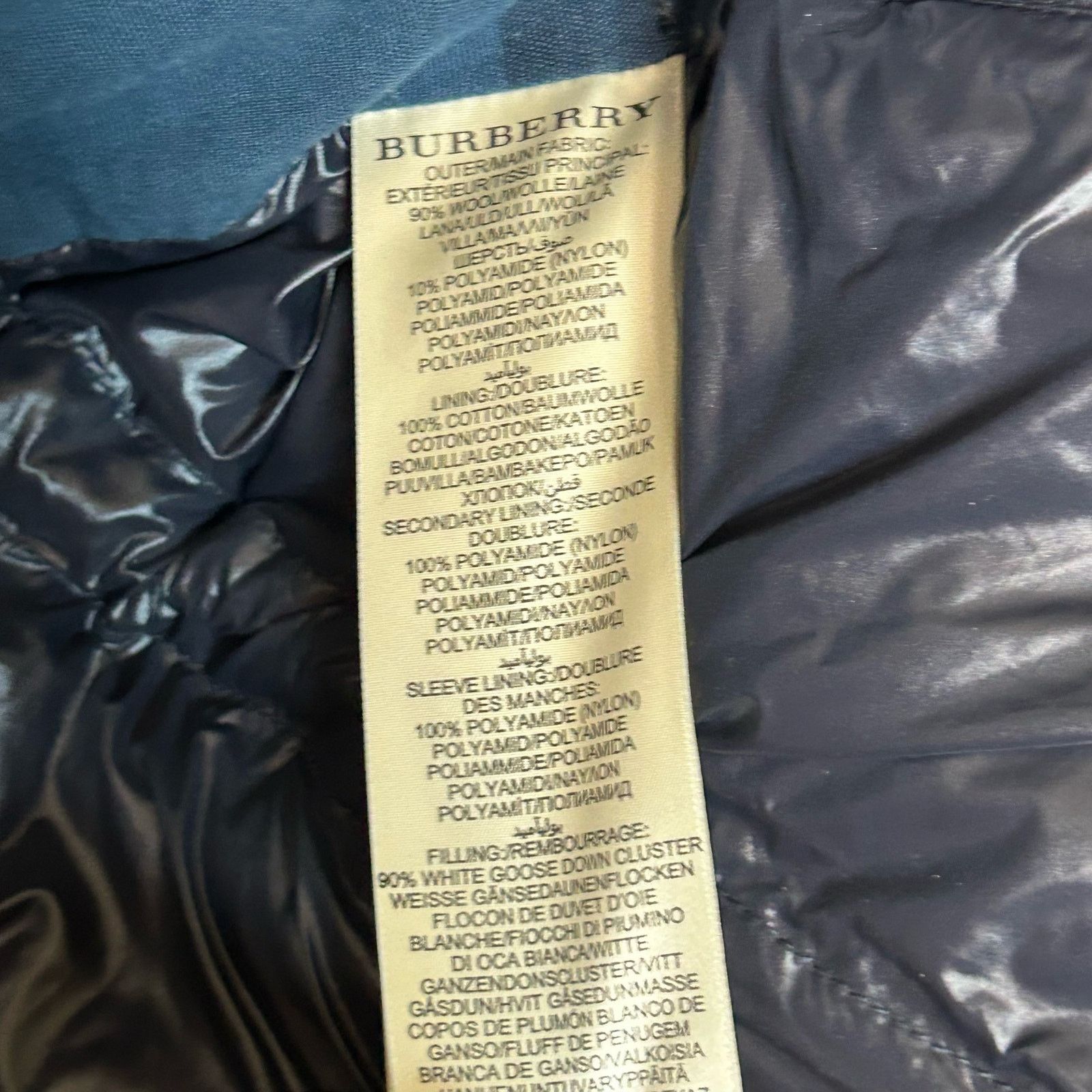 Burberry Burberry Brit Jacket Coat Wool Down Navy Puffer Size L Size US L / EU 52-54 / 3 - 9 Thumbnail
