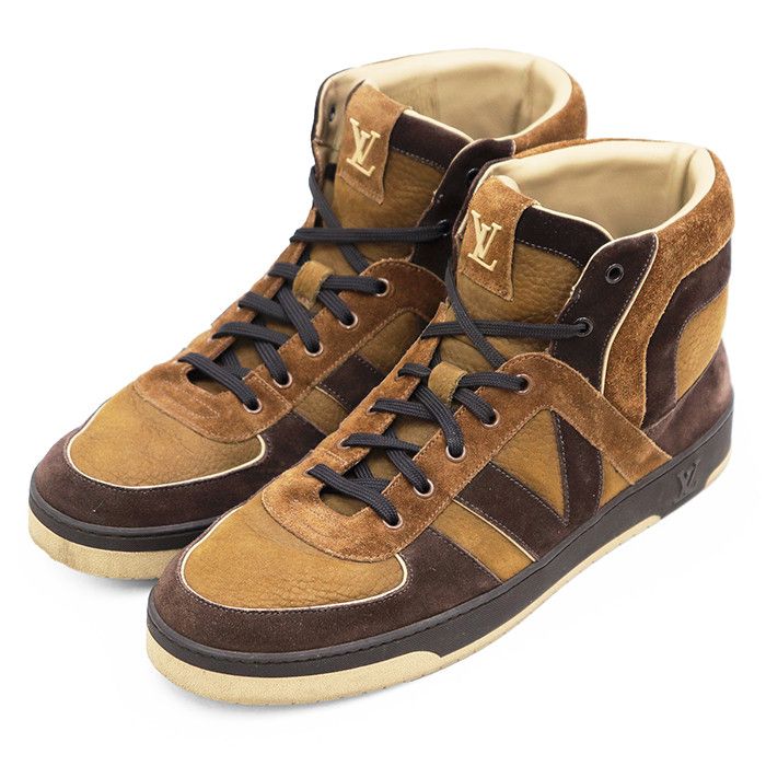 Louis Vuitton Louis Vuitton Louis Vuitton Leather High Top Sneakers Leather Shoes DUTY FREE for USA Size ONE SIZE - 1 Thumbnail
