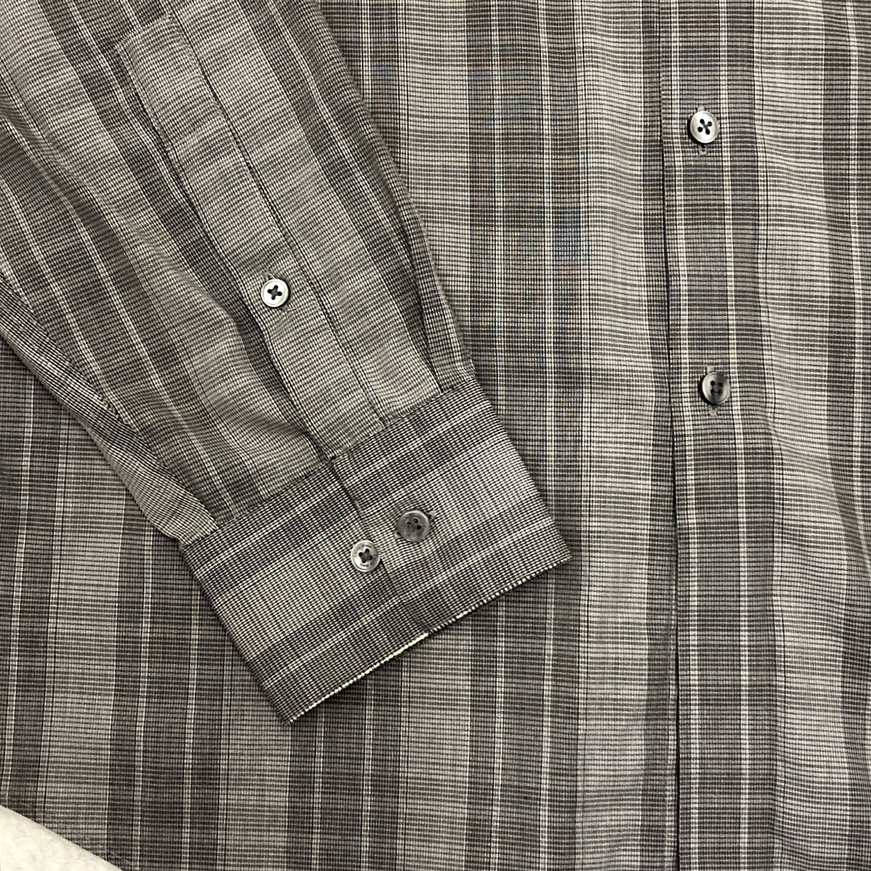 Calvin Klein Calvin Klein Shirt Mens Large Grey Check Slim Fit Long Sleeve Cotton Size US L / EU 52-54 / 3 - 2 Thumbnail