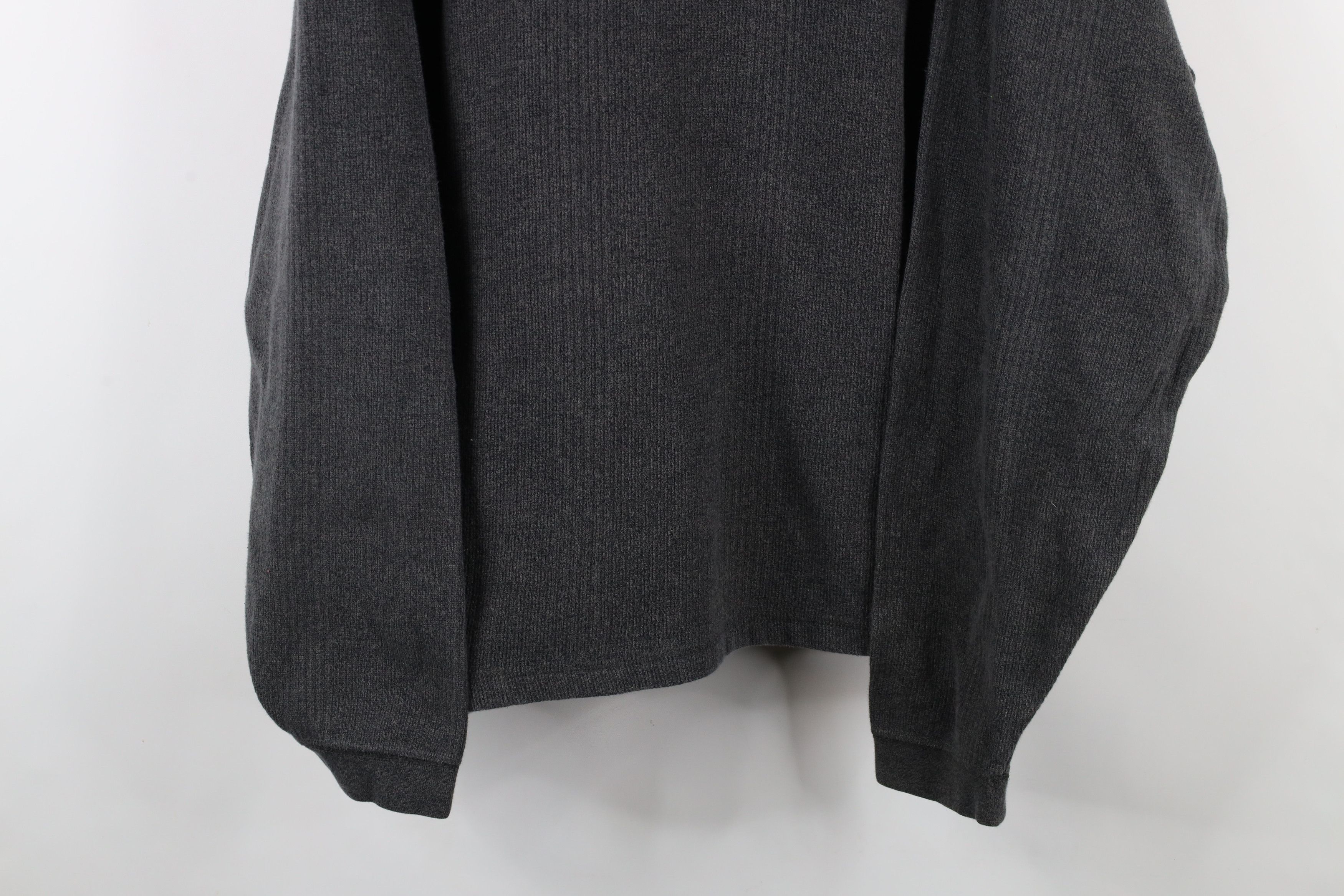 Vintage Vintage 90s Streetwear Ribbed Knit Long Sleeve Polo Gray Size US XL / EU 56 / 4 - 3 Thumbnail