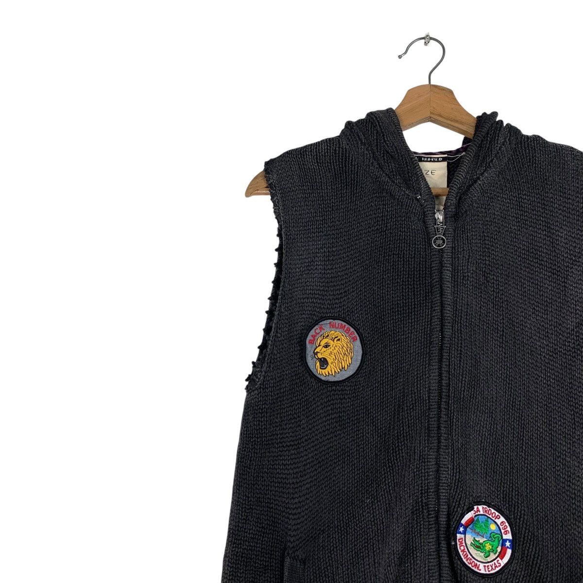 Japanese Brand BACK NUMBER Sleeveless Zipper Hoodies Vest #1227-C55 Size US M / EU 48-50 / 2 - 6 Thumbnail