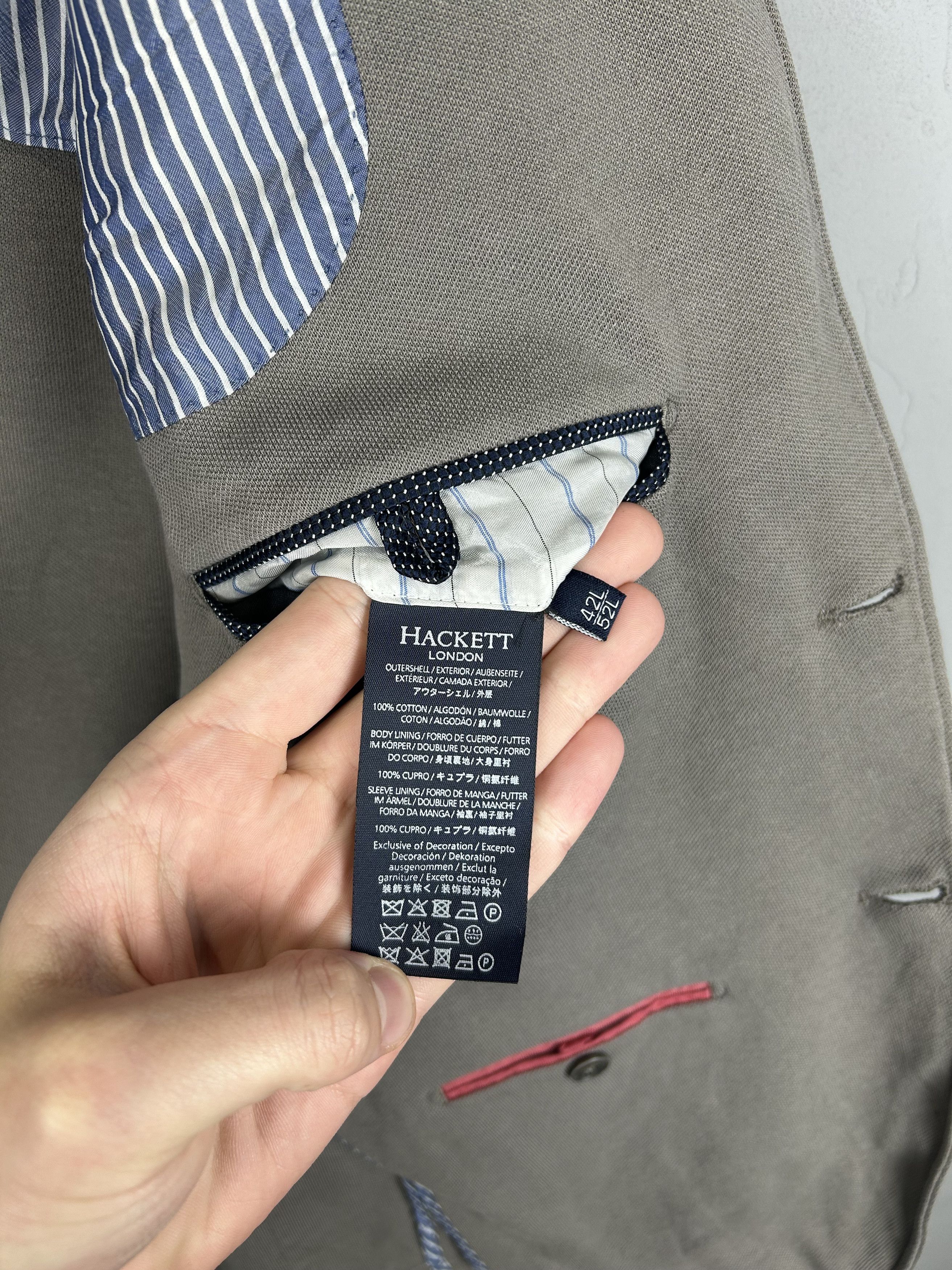 Hackett Hackett Piquet Blazer London Jacket 945 Grey Men's 42L Size Size 42L - 6 Thumbnail