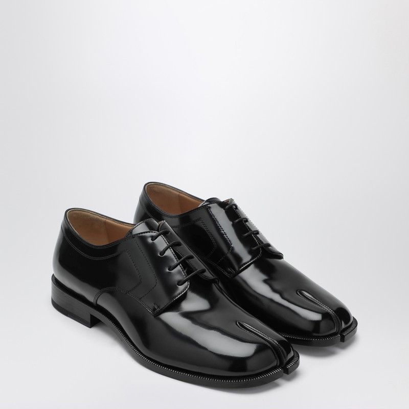 Maison Margiela Maison Margiela Black Tabi Lace-Up Shoe In Polished Calfskin Size US 12 / EU 45 - 1 Thumbnail