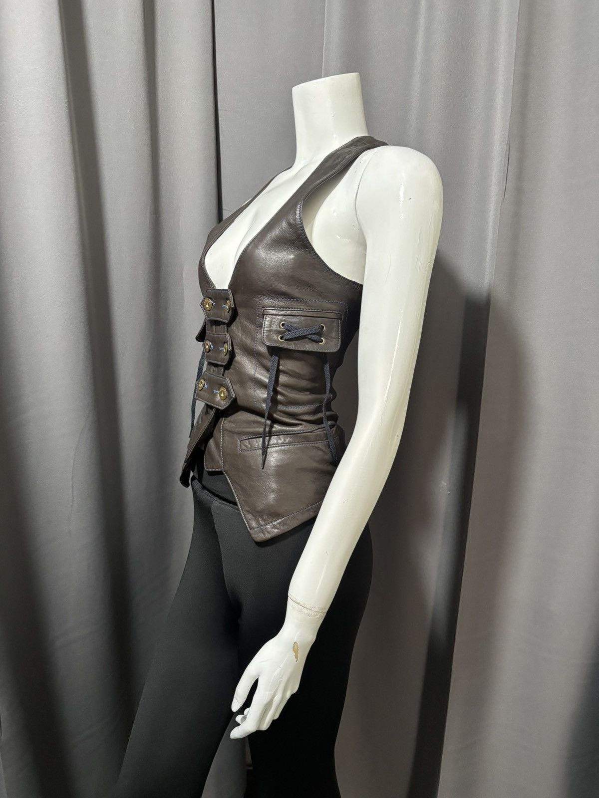 Converse Napoleon Corset Leather Vest Size XS / US 0-2 / IT 36-38 - 3 Thumbnail
