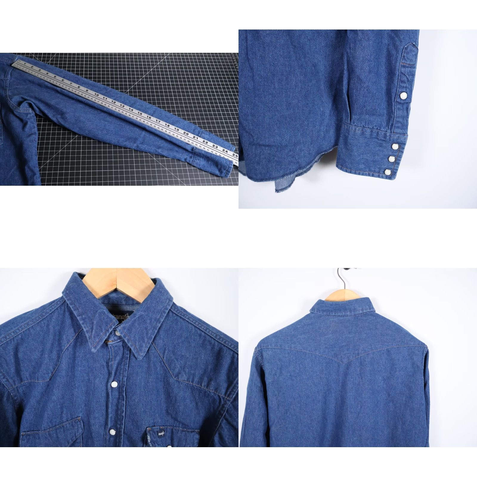 Wrangler VINTAGE Wrangler Denim Western Shirt Mens Large Blue Pearl Snap 90s Cowboy Grunge VTG Size US L / EU 52-54 / 3 - 8 Thumbnail