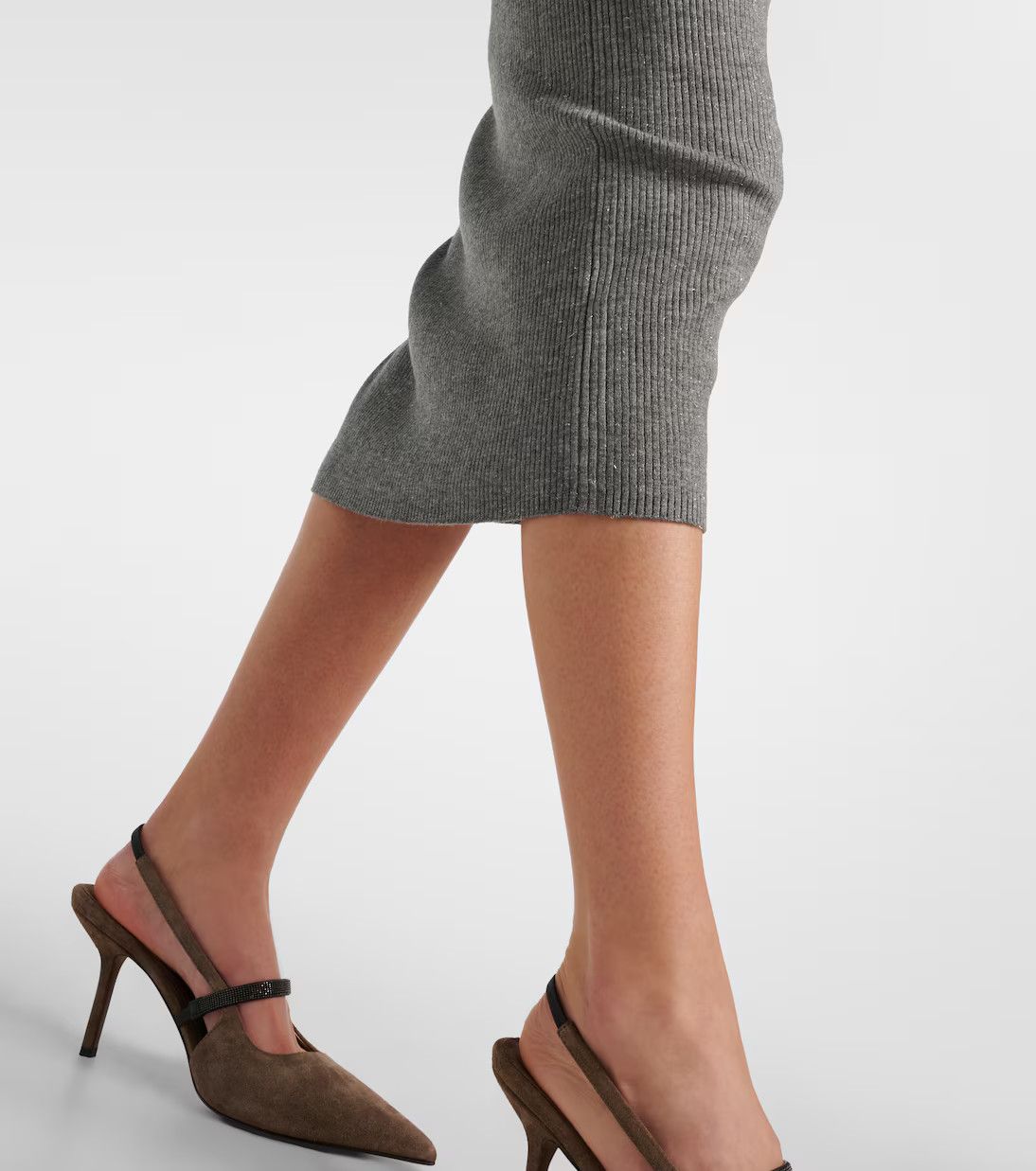 Brunello Cucinelli o1y0725 Midi Skirt in Gray Size 28" / US 6 / IT 42 - 3 Thumbnail
