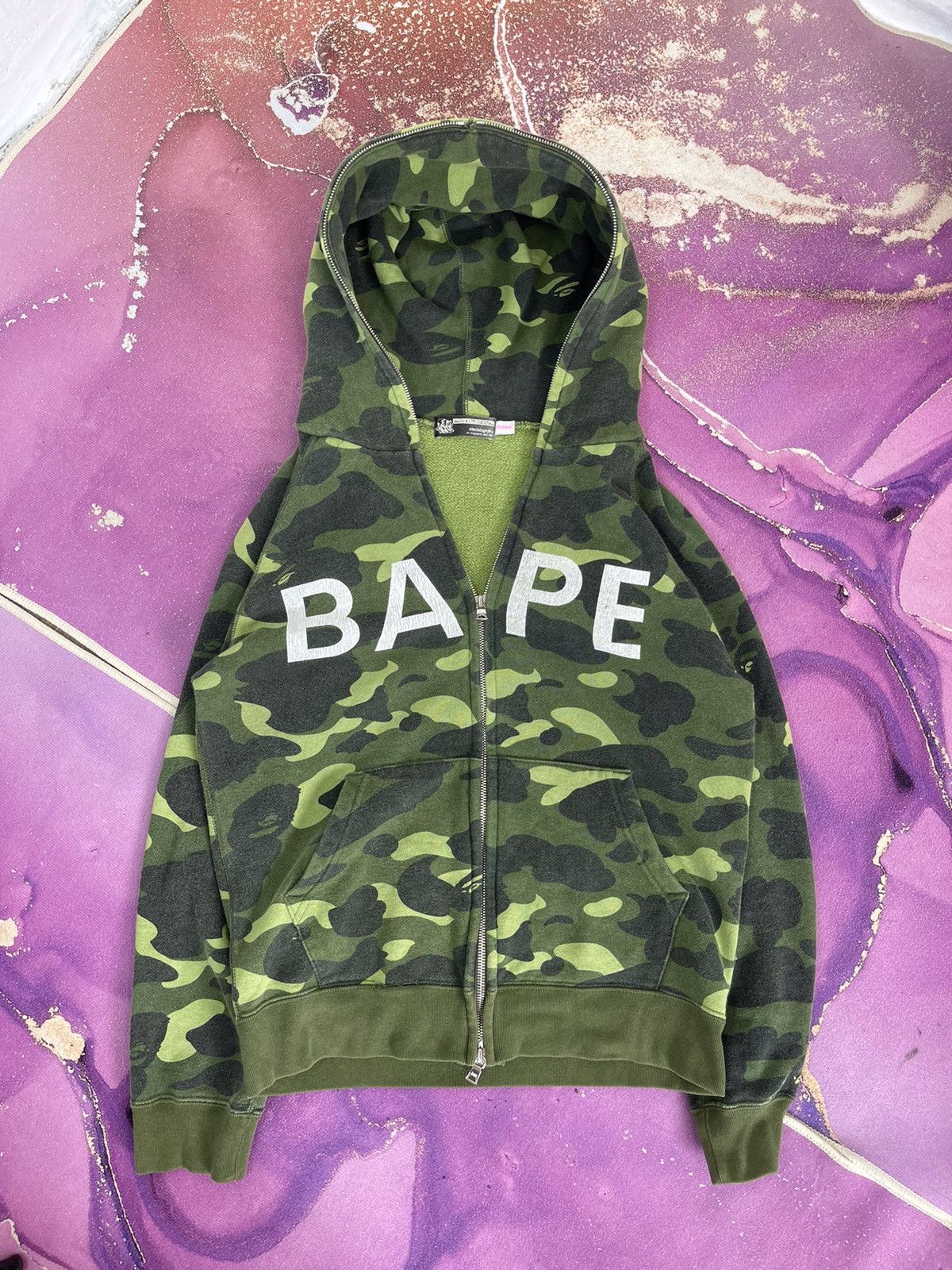 Bape × Nigo Bape 1st Green Camo Full Zip Hoodie Size XS / US 0-2 / IT 36-38 - 2 Thumbnail